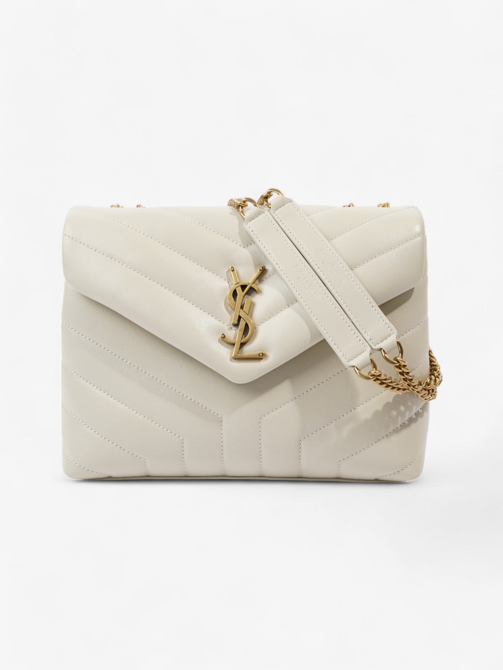 Saint Laurent Lou Lou Cream Calfskin Leather Small