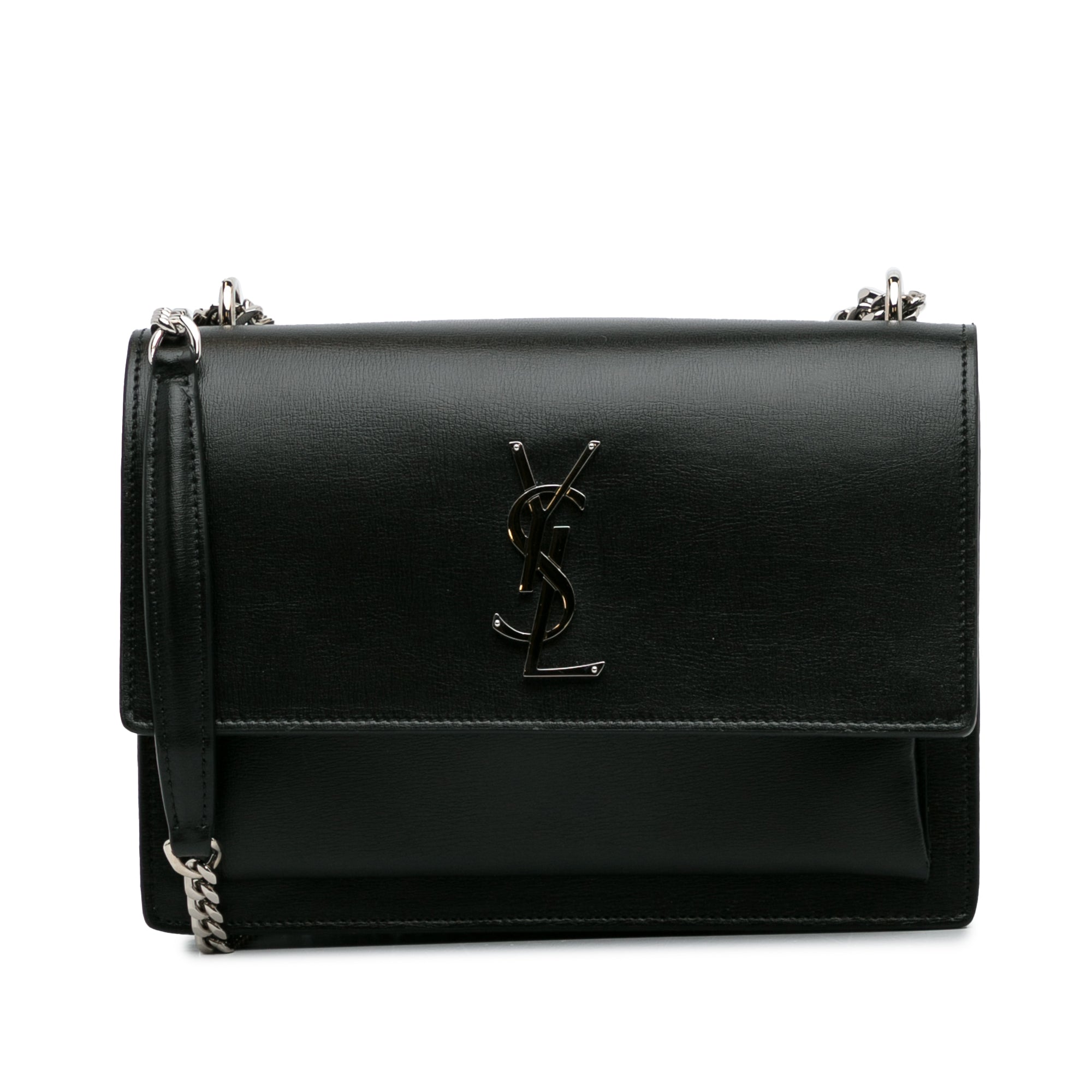 Yves Saint Laurent Sunset Medium Black Calfskin