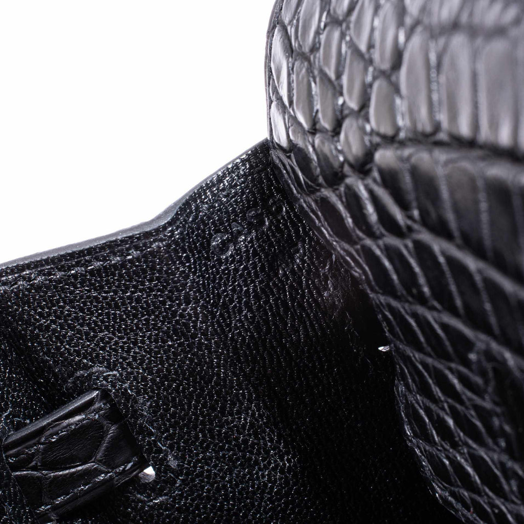 HermÃƒÆ’Ã‚Â¨s Birkin 25 Black Matte Alligator Gold Hardware