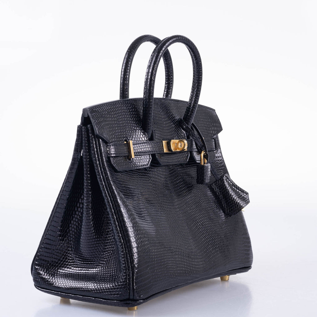HermÃƒÆ’Ã‚Â¨s Birkin 25 Black Nilo Lizard Gold Hardware