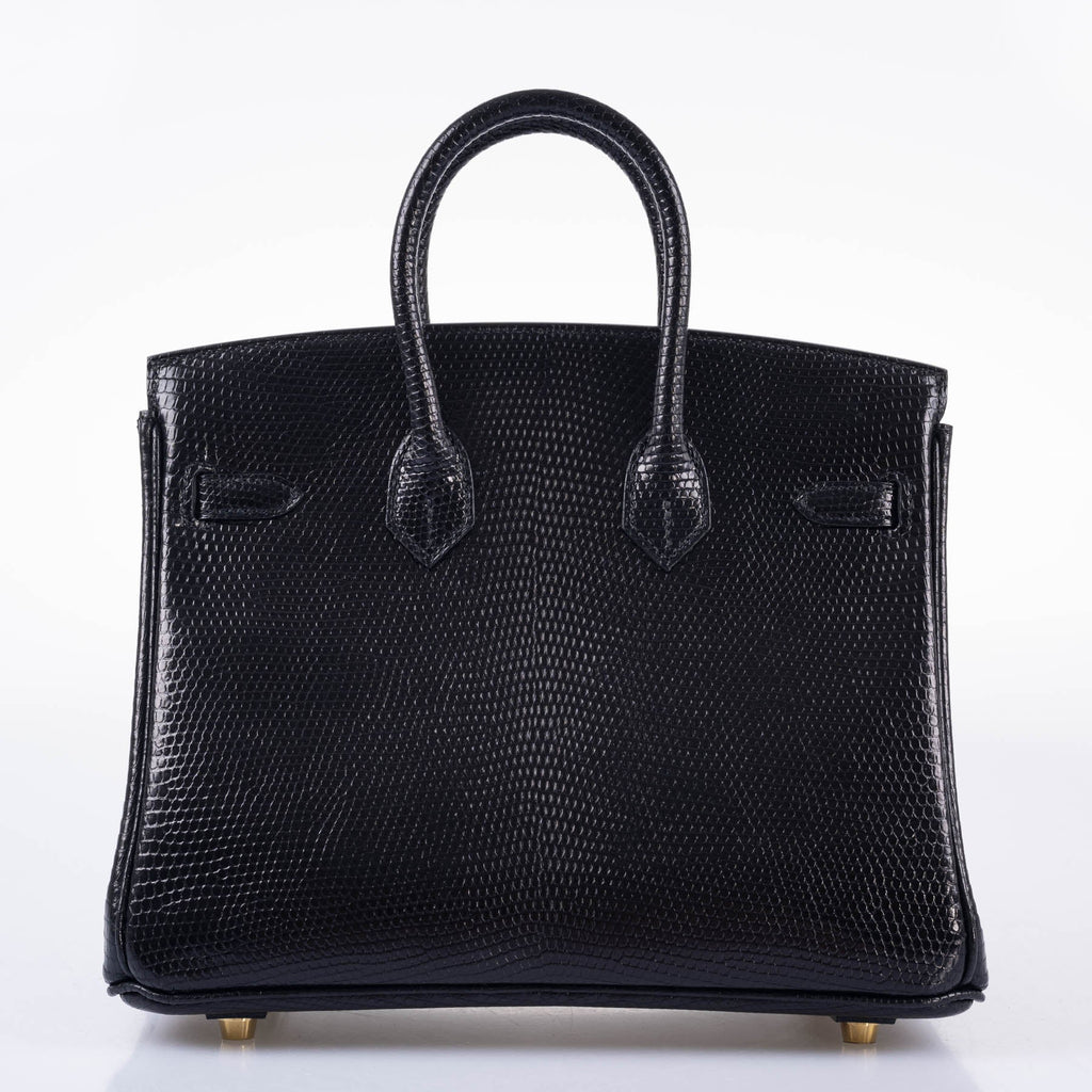 HermÃƒÆ’Ã‚Â¨s Birkin 25 Black Nilo Lizard Gold Hardware
