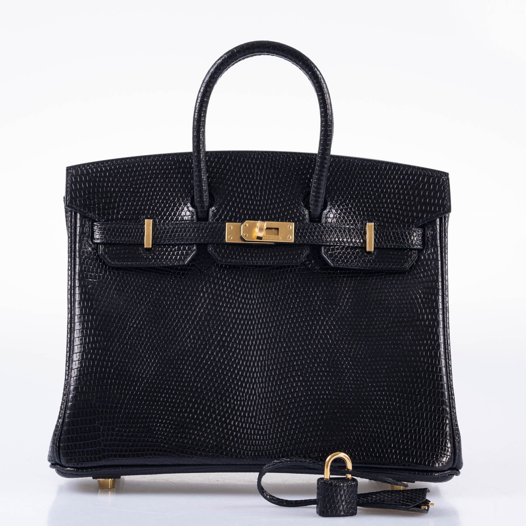 HermÃƒÆ’Ã‚Â¨s Birkin 25 Black Nilo Lizard Gold Hardware