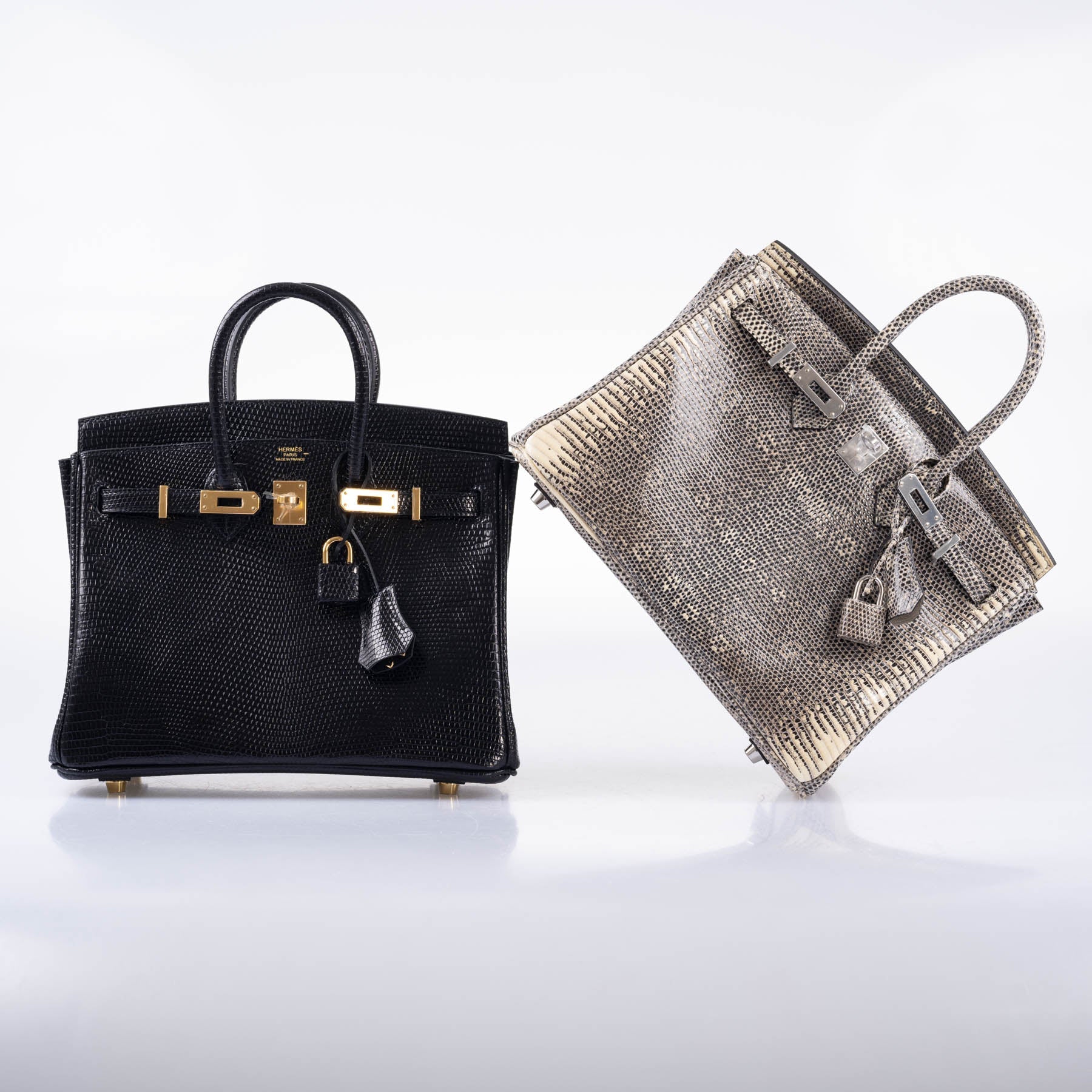 HermÃƒÆ’Ã‚Â¨s Birkin 25 Black Nilo Lizard Gold Hardware