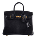 HermÃƒÆ’Ã‚Â¨s Birkin 25 Black Nilo Lizard Gold Hardware