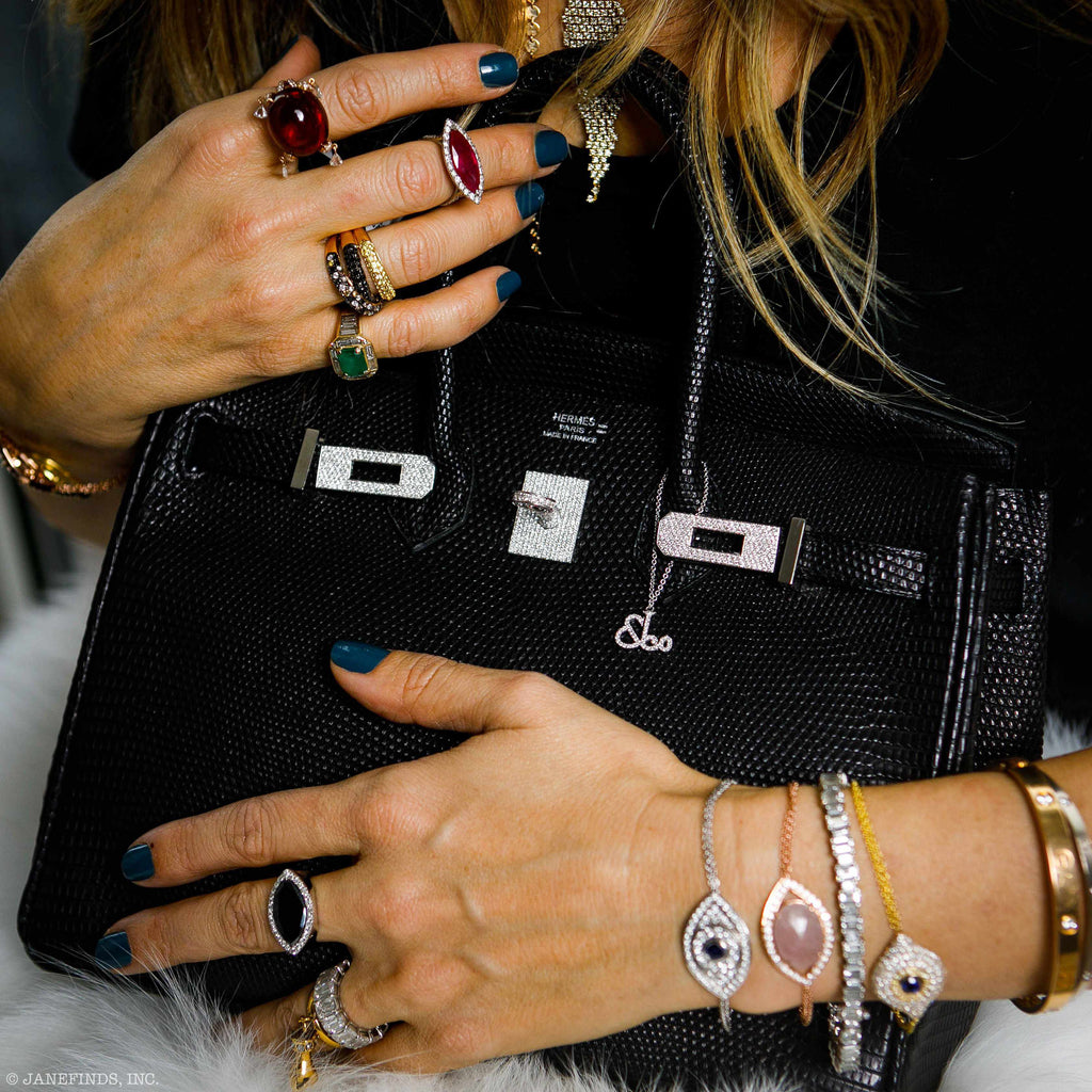 HermÃƒÆ’Ã‚Â¨s Birkin 25 Black Salvator Lizard With Jacob & Co. White Gold & Diamond Hardware