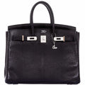 HermÃƒÆ’Ã‚Â¨s Birkin 25 Black Salvator Lizard With Jacob & Co. White Gold & Diamond Hardware