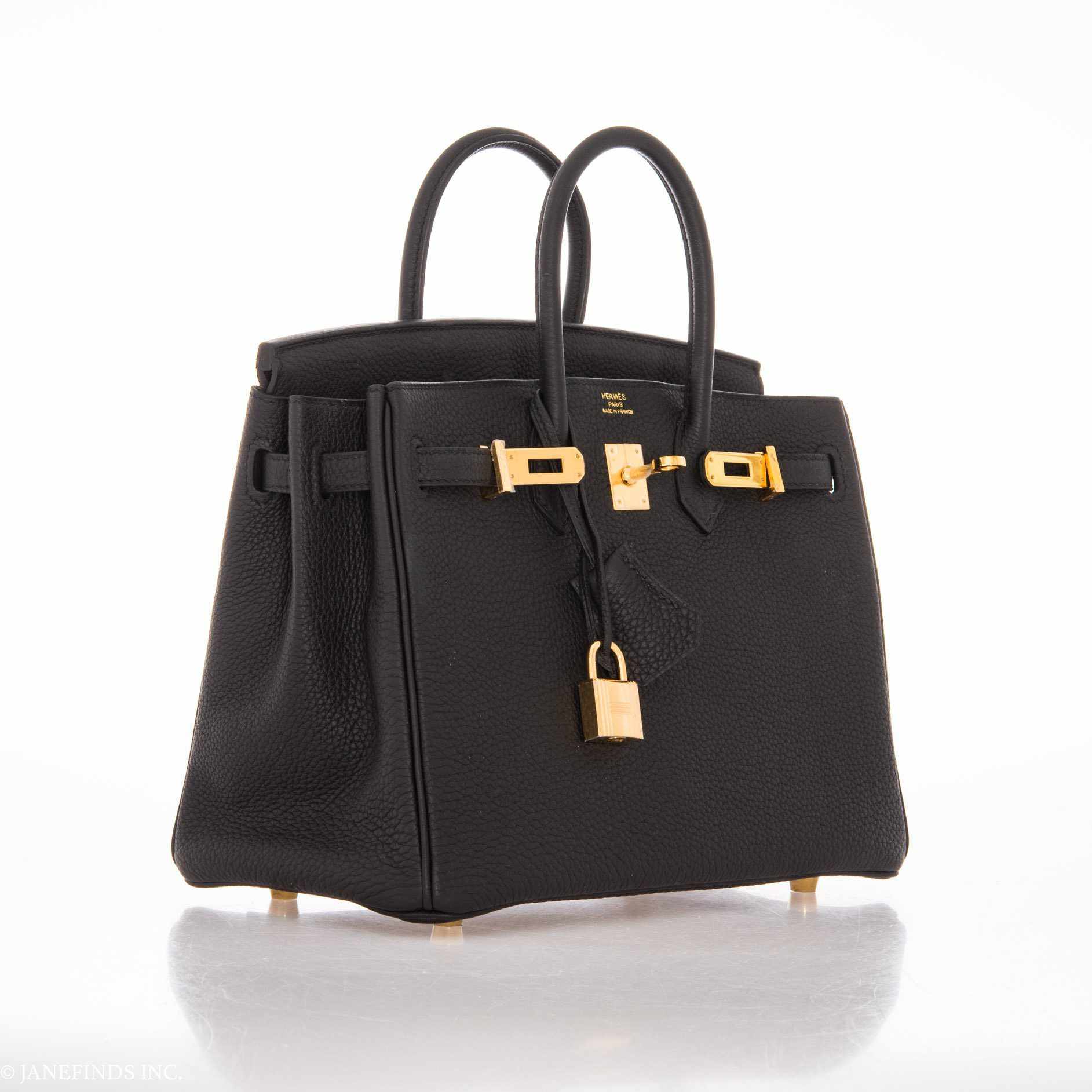 HermÃƒÆ’Ã‚Â¨s Birkin 25 Black Togo Gold Hardware
