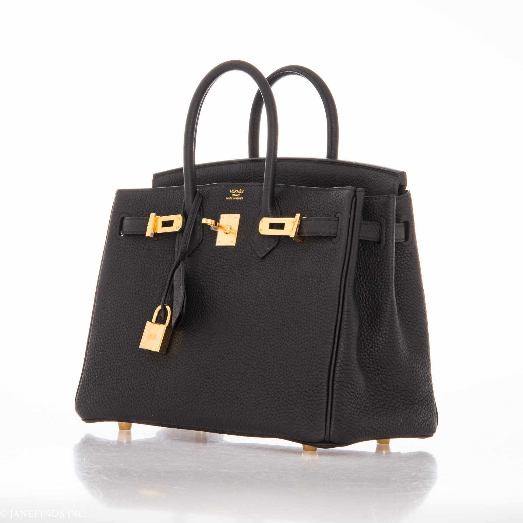 HermÃƒÆ’Ã‚Â¨s Birkin 25 Black Togo Gold Hardware