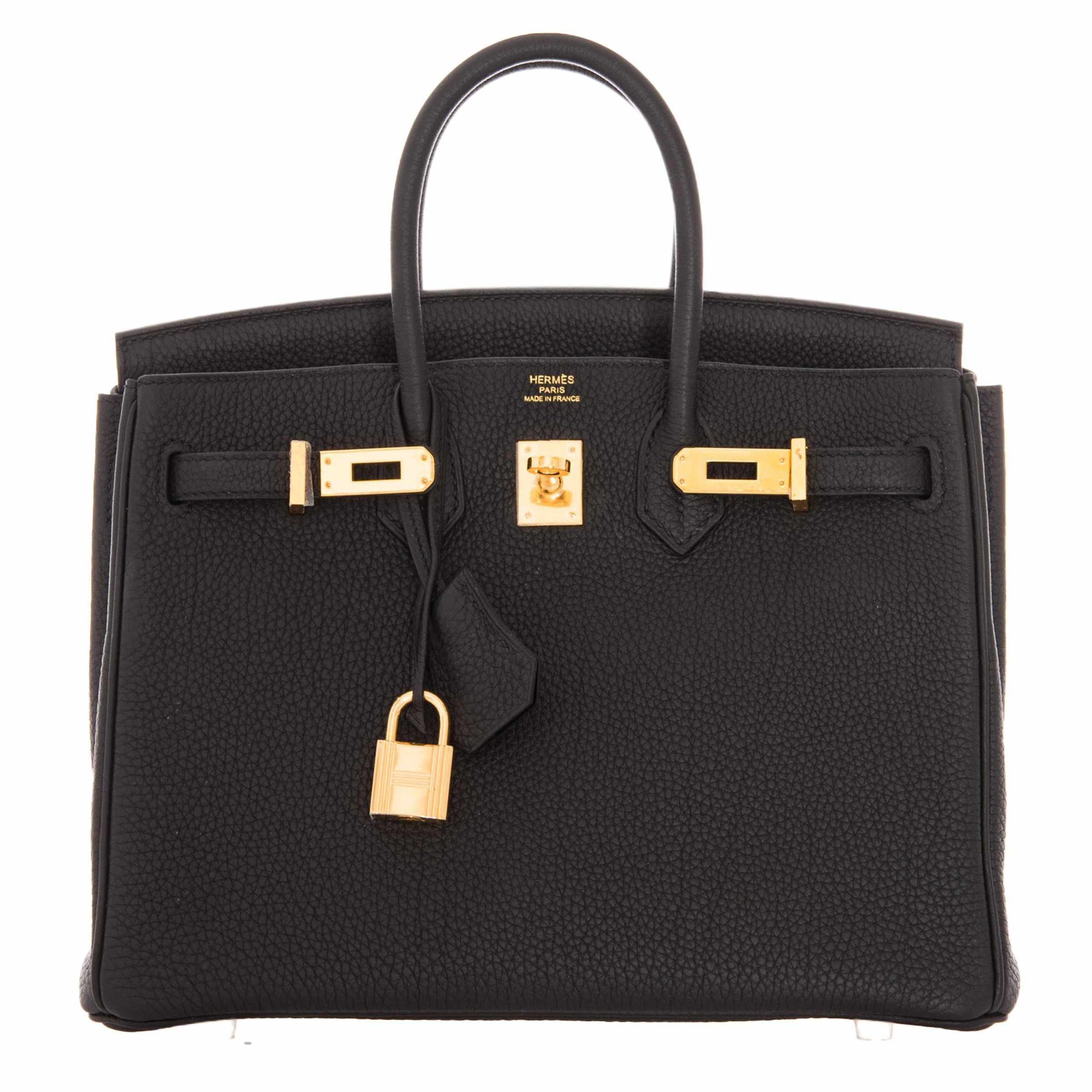HermÃƒÆ’Ã‚Â¨s Birkin 25 Black Togo Gold Hardware