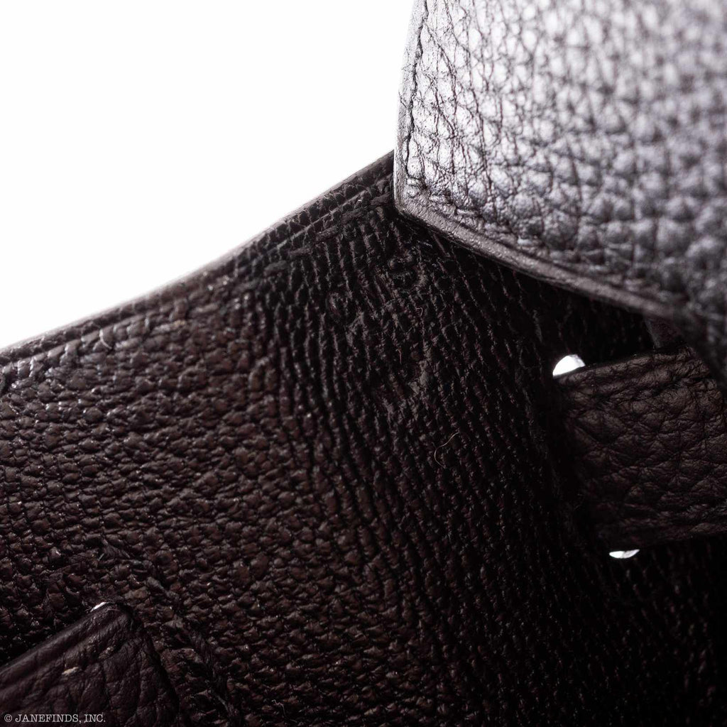 HermÃƒÆ’Ã‚Â¨s Birkin 25 Black Togo Palladium Hardware