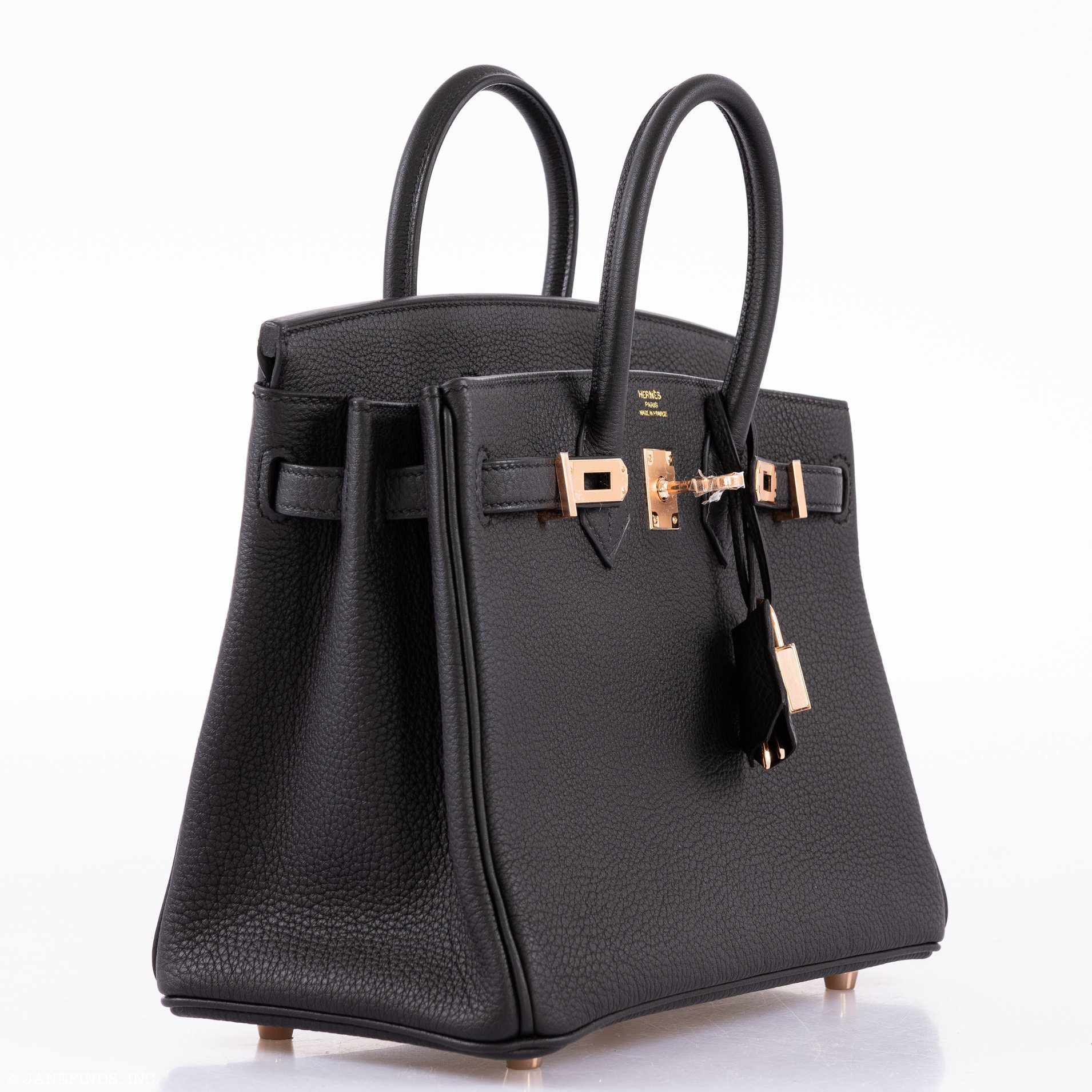 HermÃƒÆ’Ã‚Â¨s Birkin 25 Black Togo Rose Gold Hardware