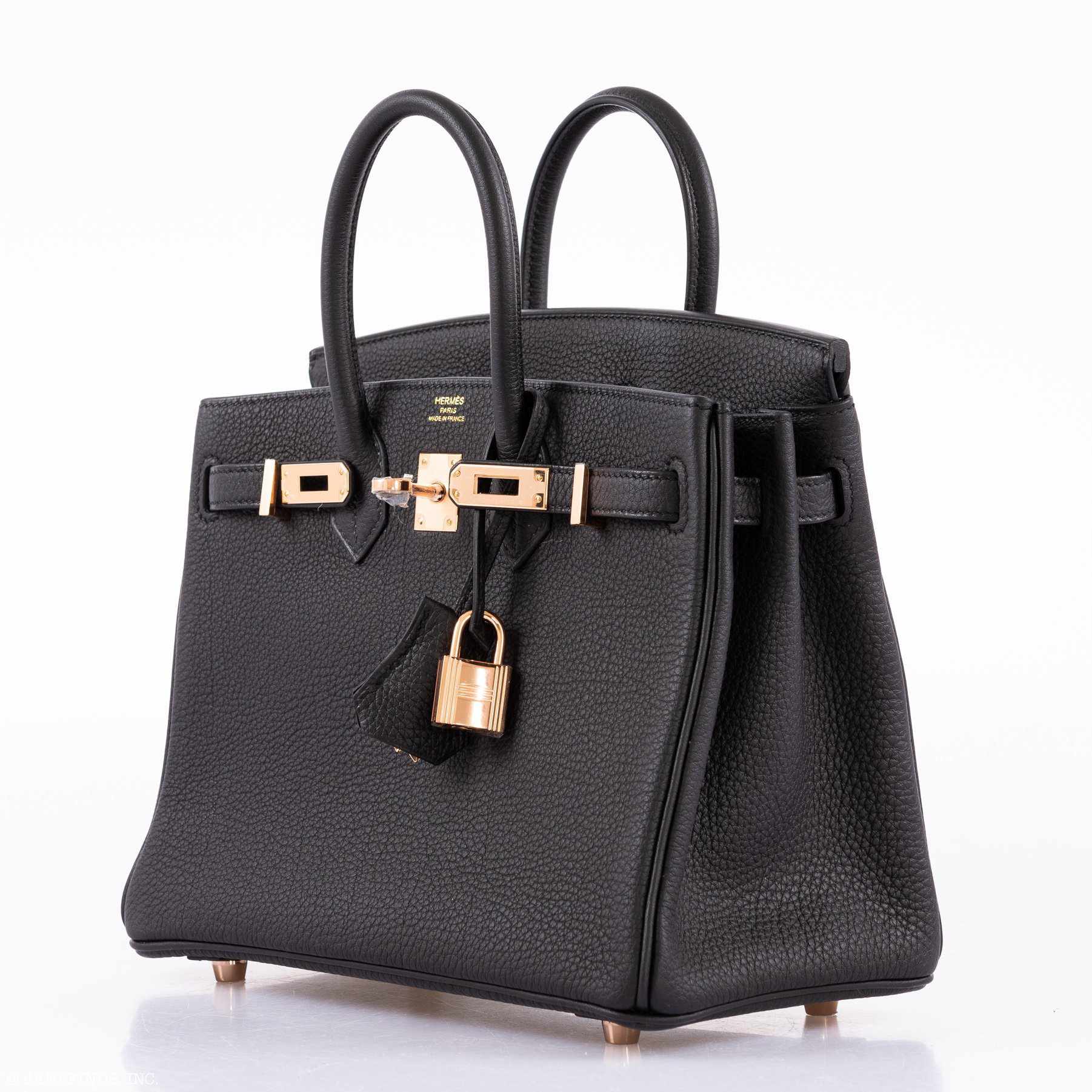 HermÃƒÆ’Ã‚Â¨s Birkin 25 Black Togo Rose Gold Hardware
