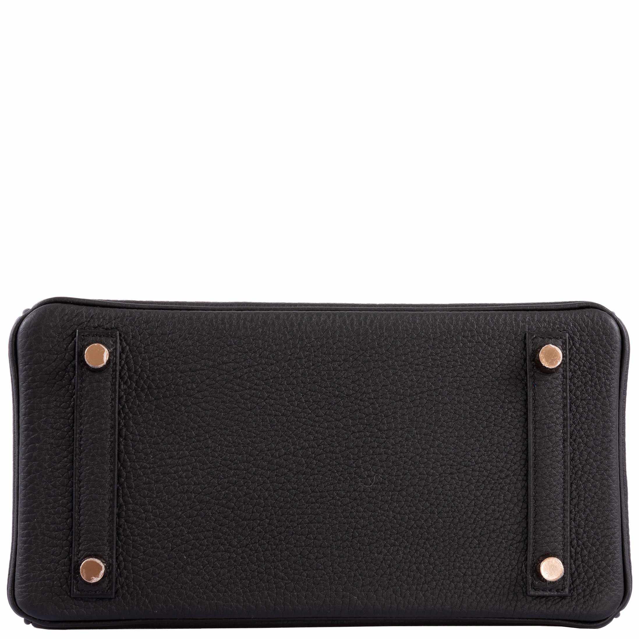 HermÃƒÆ’Ã‚Â¨s Birkin 25 Black Togo Rose Gold Hardware