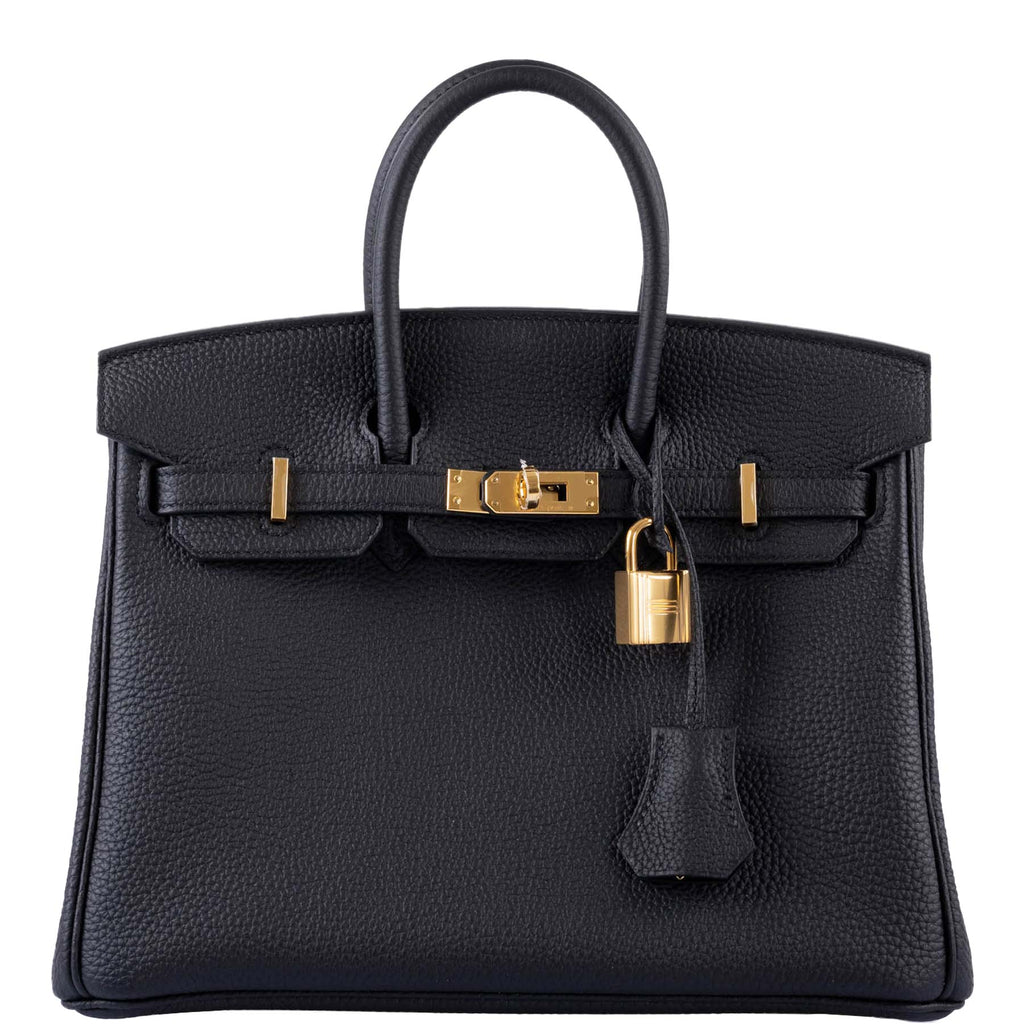 HermÃƒÆ’Ã‚Â¨s Birkin 25 Black Togo with Gold Hardware - 2020, Y