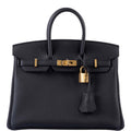 HermÃƒÆ’Ã‚Â¨s Birkin 25 Black Togo with Gold Hardware - 2020, Y
