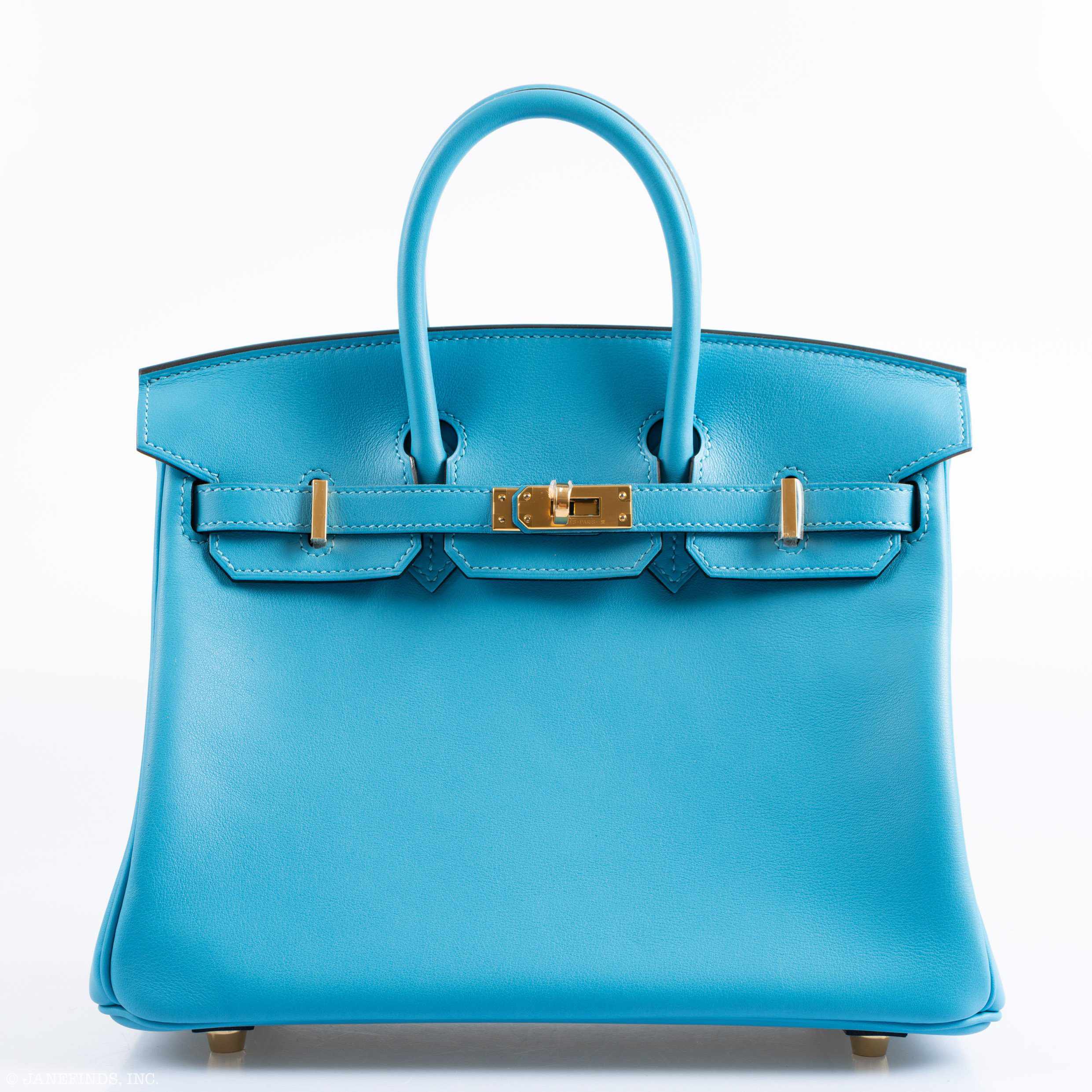 HermÃƒÆ’Ã‚Â¨s Birkin 25 Bleu Bleu du Nord Swift Gold Hardware