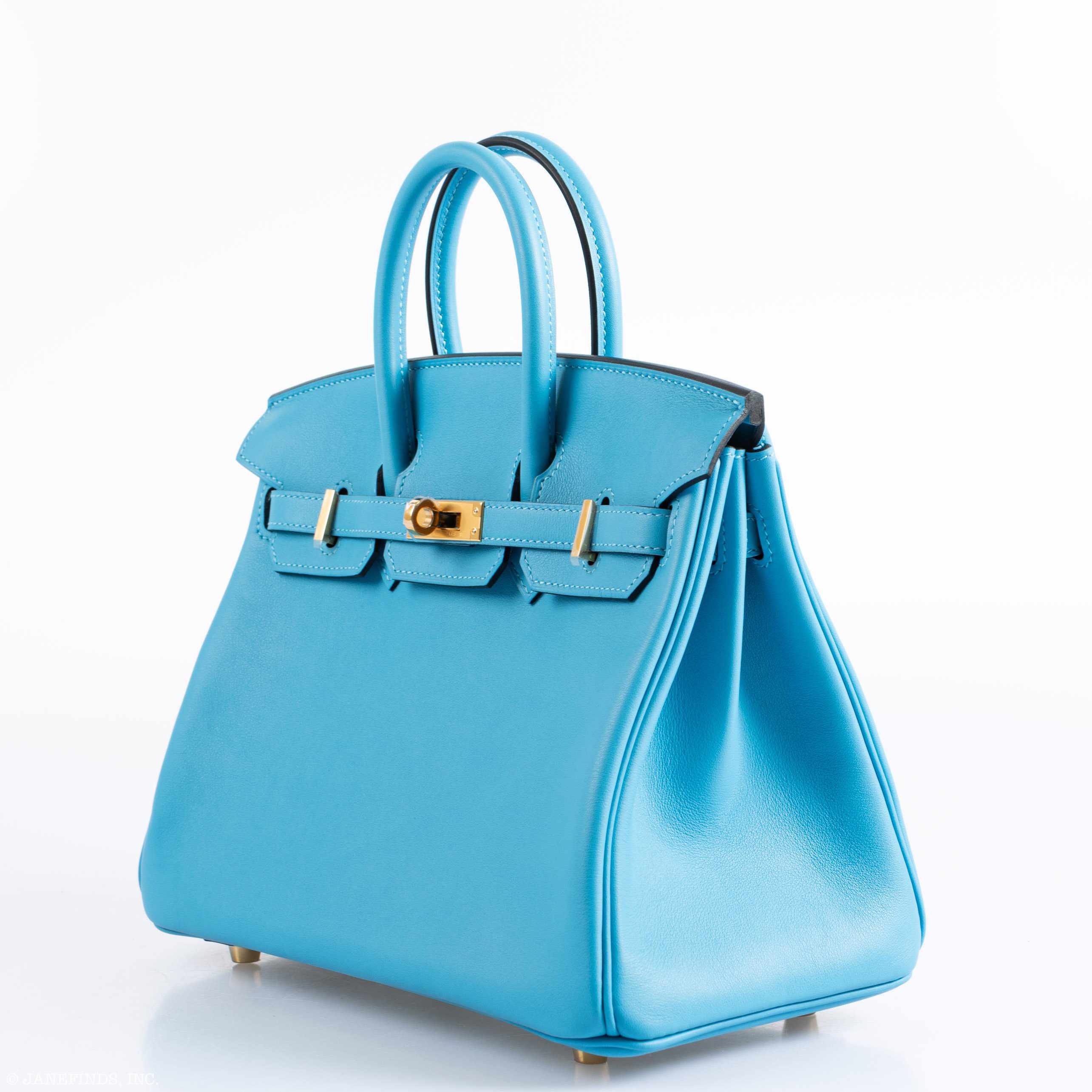 HermÃƒÆ’Ã‚Â¨s Birkin 25 Bleu Bleu du Nord Swift Gold Hardware