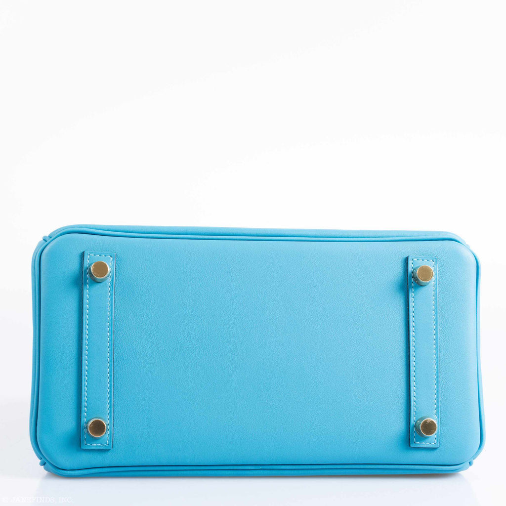 HermÃƒÆ’Ã‚Â¨s Birkin 25 Bleu Bleu du Nord Swift Gold Hardware
