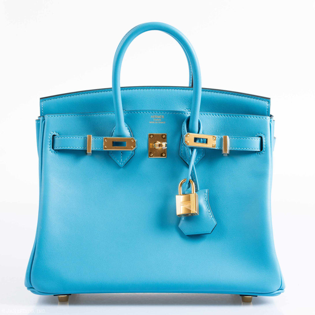 HermÃƒÆ’Ã‚Â¨s Birkin 25 Bleu Bleu du Nord Swift Gold Hardware