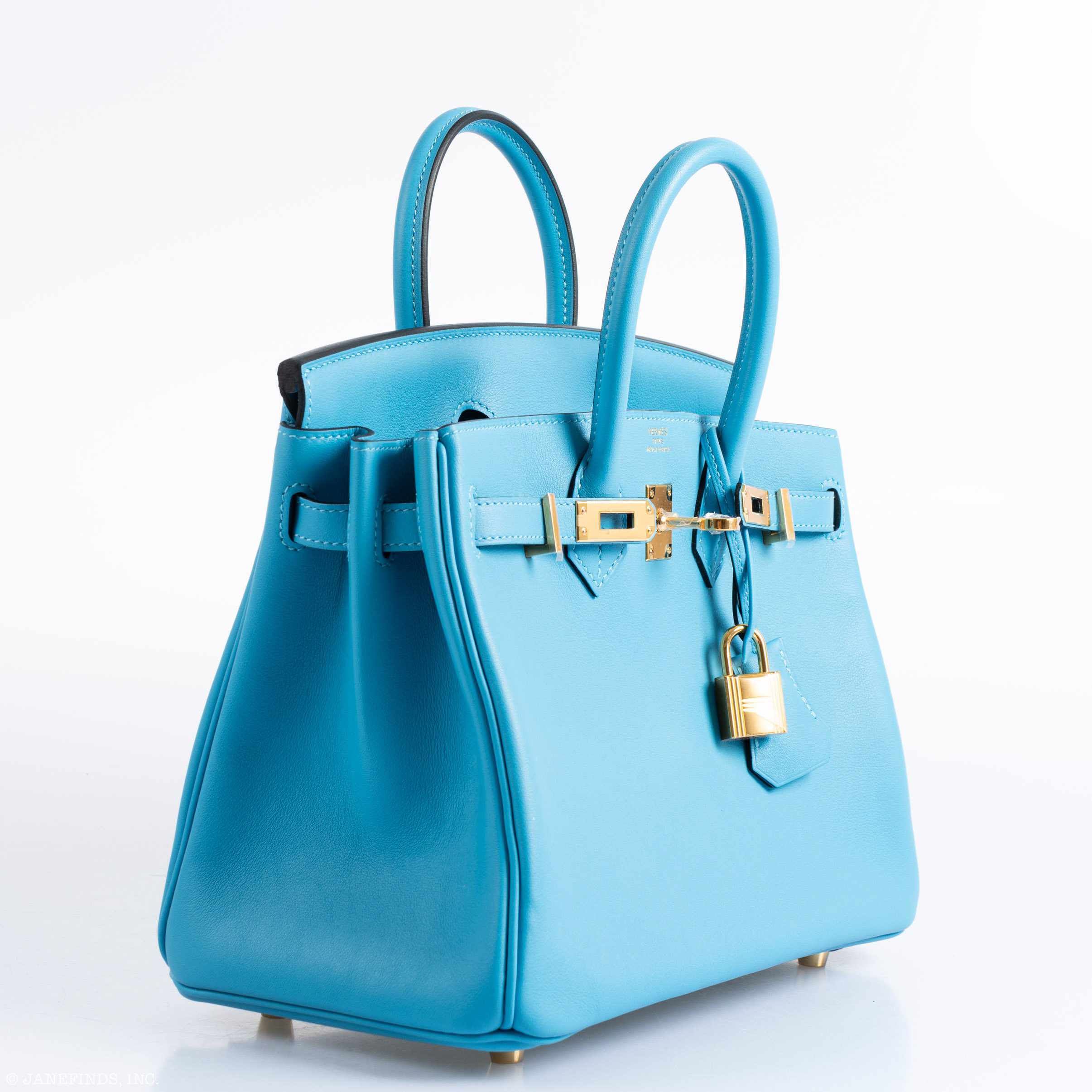 HermÃƒÆ’Ã‚Â¨s Birkin 25 Bleu Bleu du Nord Swift Gold Hardware