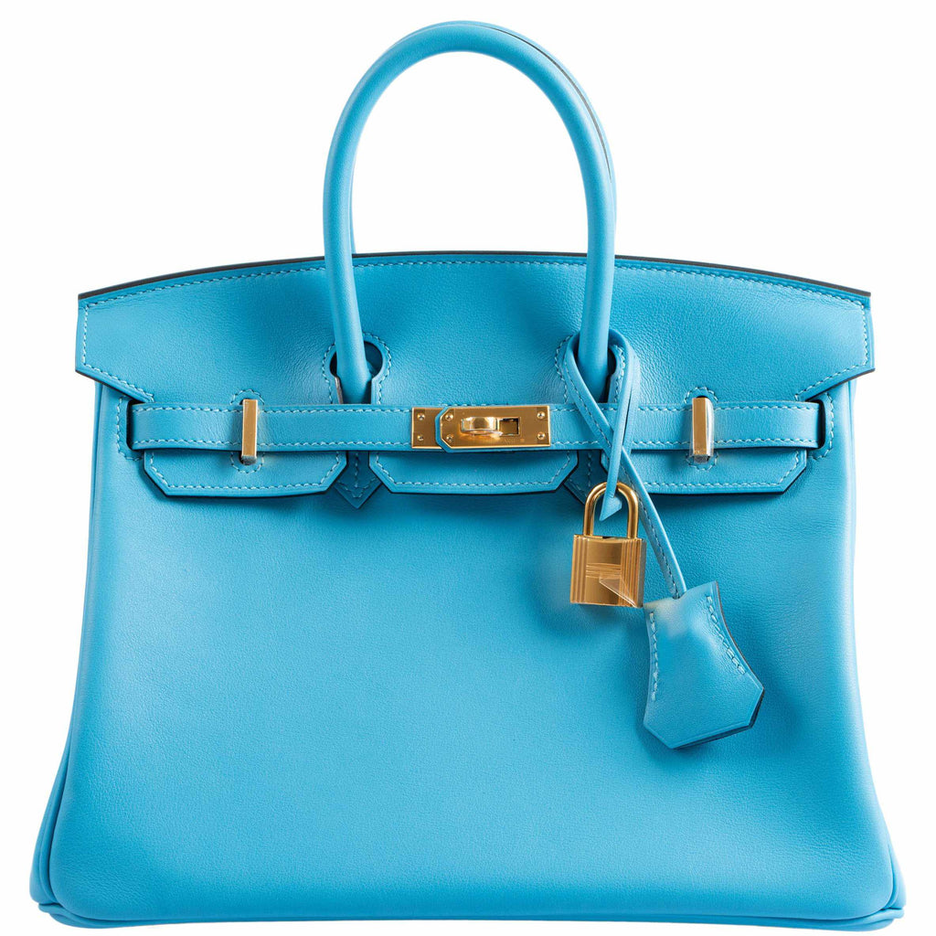 HermÃƒÆ’Ã‚Â¨s Birkin 25 Bleu Bleu du Nord Swift Gold Hardware