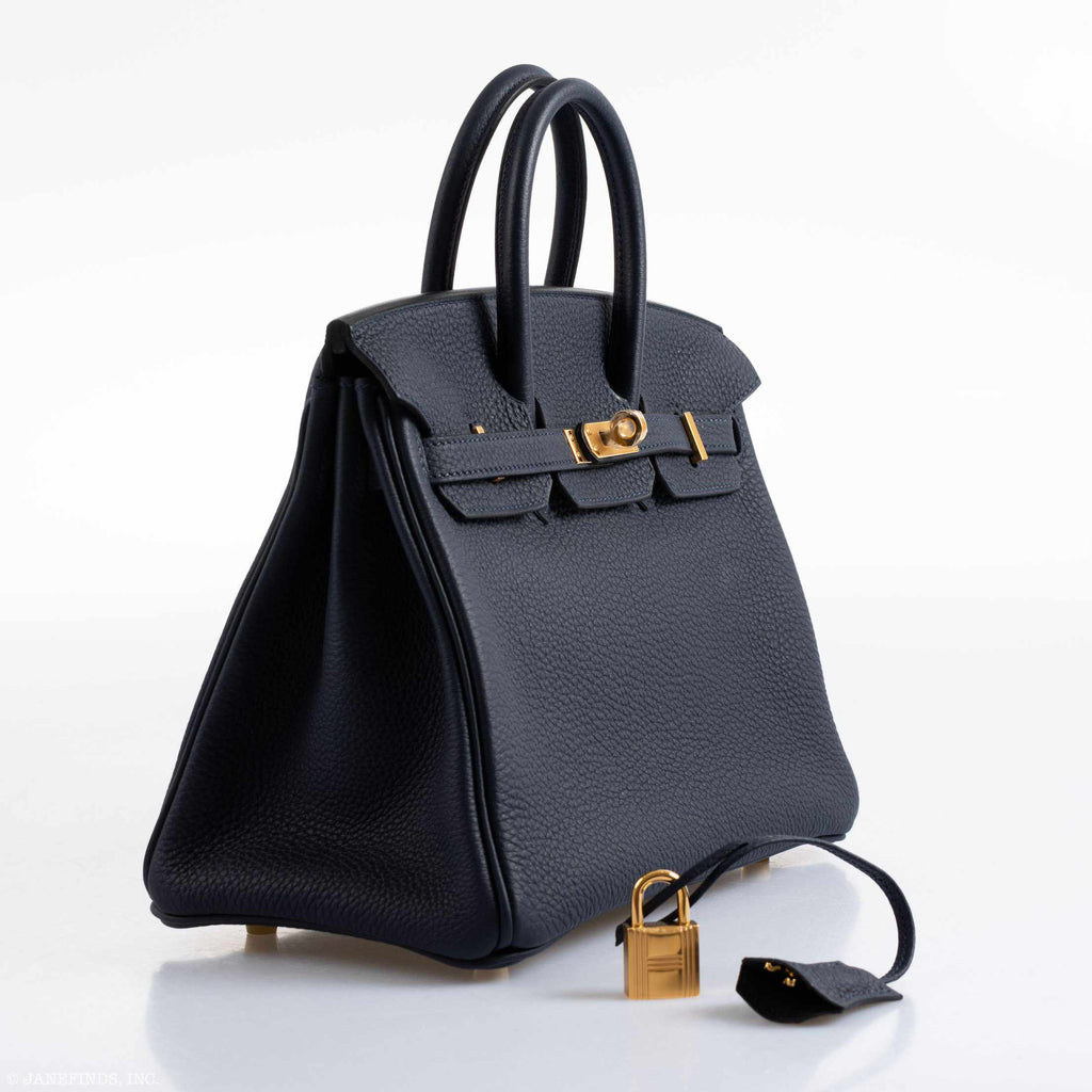 HermÃƒÆ’Ã‚Â¨s Birkin 25 Bleu Nuit Togo Gold Hardware - 2019, D