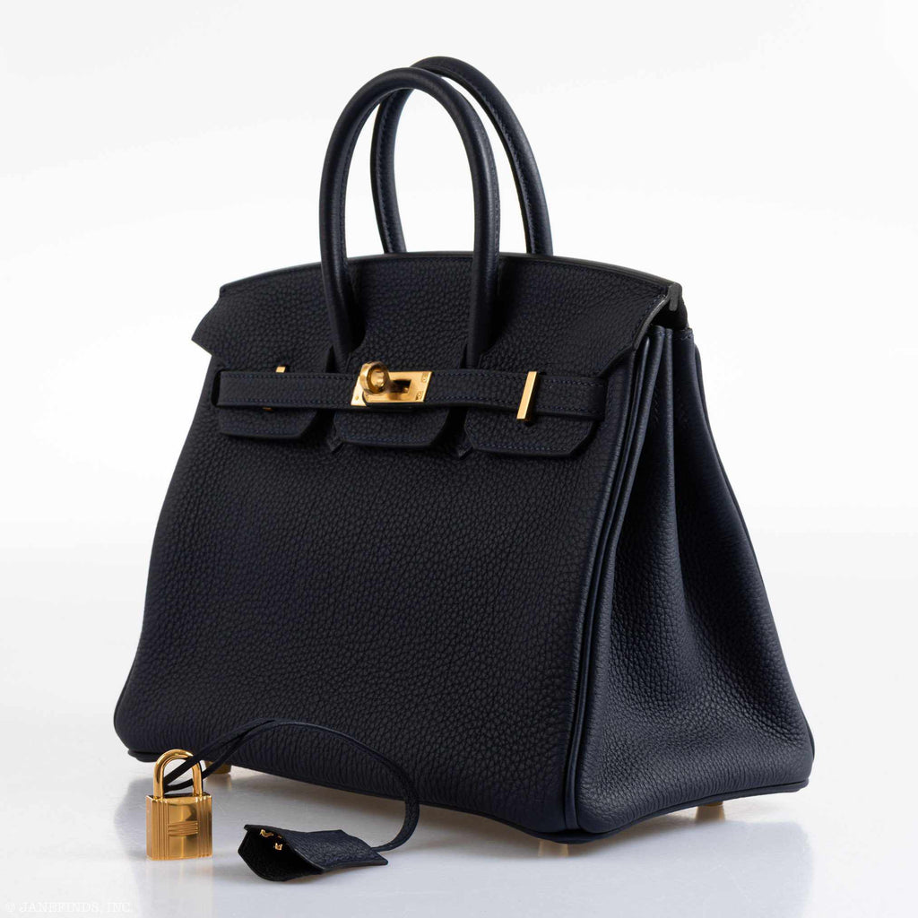 HermÃƒÆ’Ã‚Â¨s Birkin 25 Bleu Nuit Togo Gold Hardware