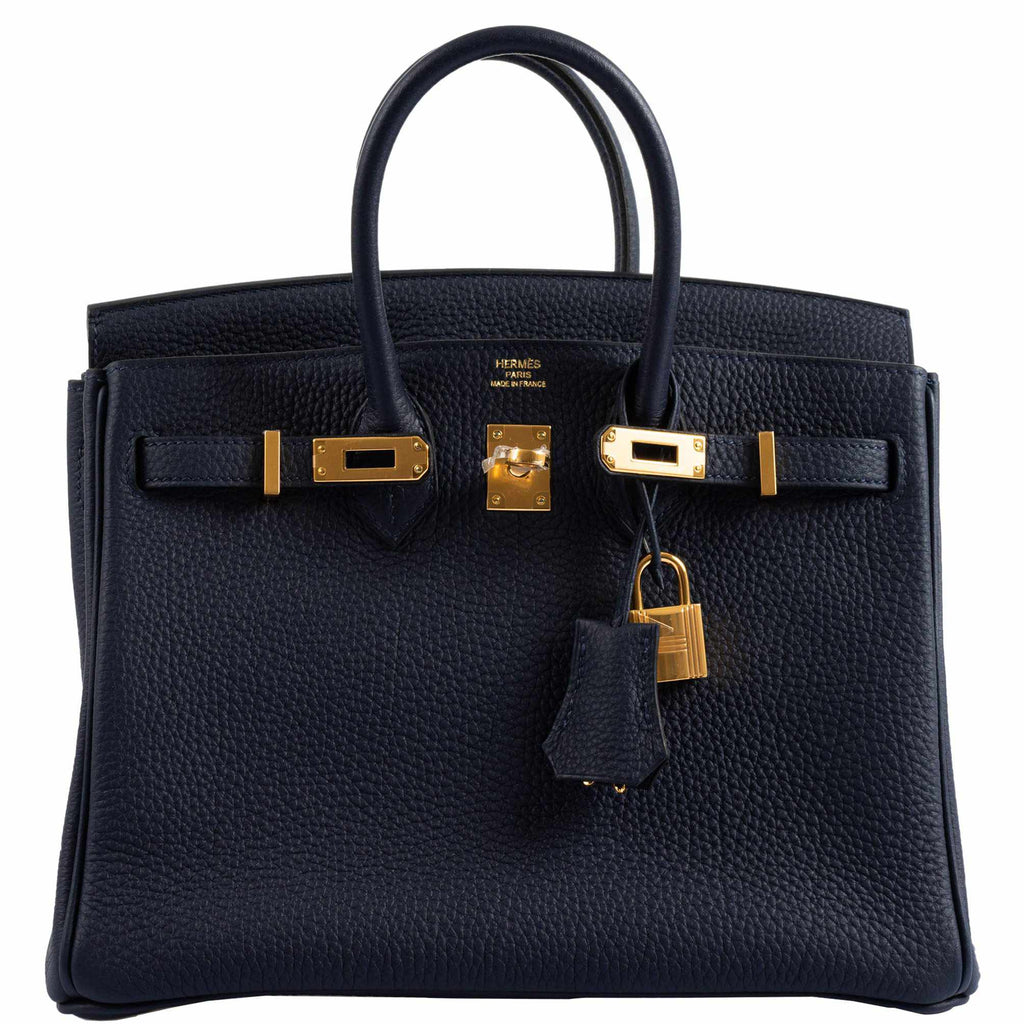HermÃƒÆ’Ã‚Â¨s Birkin 25 Bleu Nuit Togo Gold Hardware
