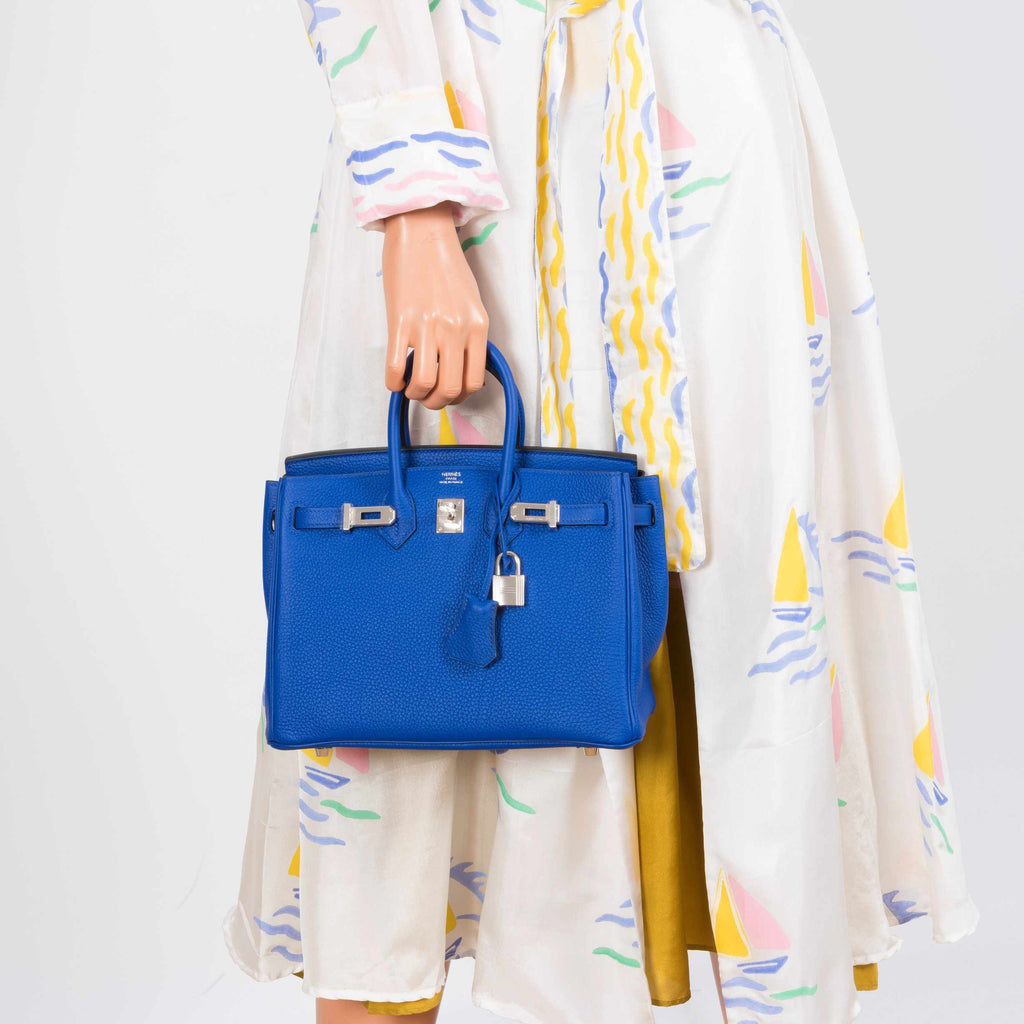 HermÃƒÆ’Ã‚Â¨s Birkin 25 Blue Electric Togo Palladium Hardware