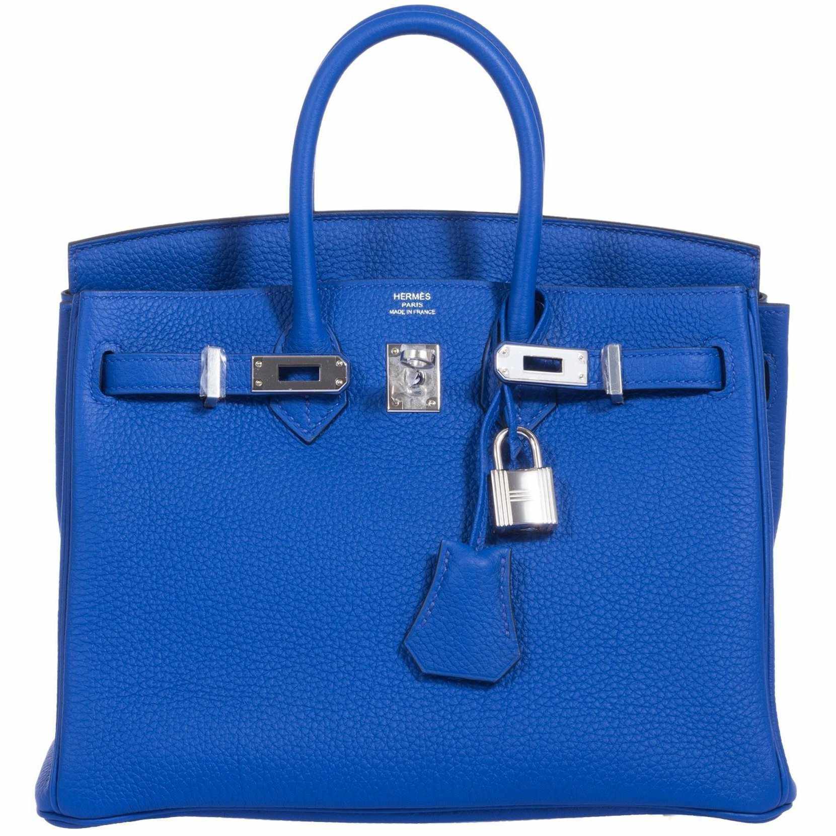 HermÃƒÆ’Ã‚Â¨s Birkin 25 Blue Electric Togo Palladium Hardware