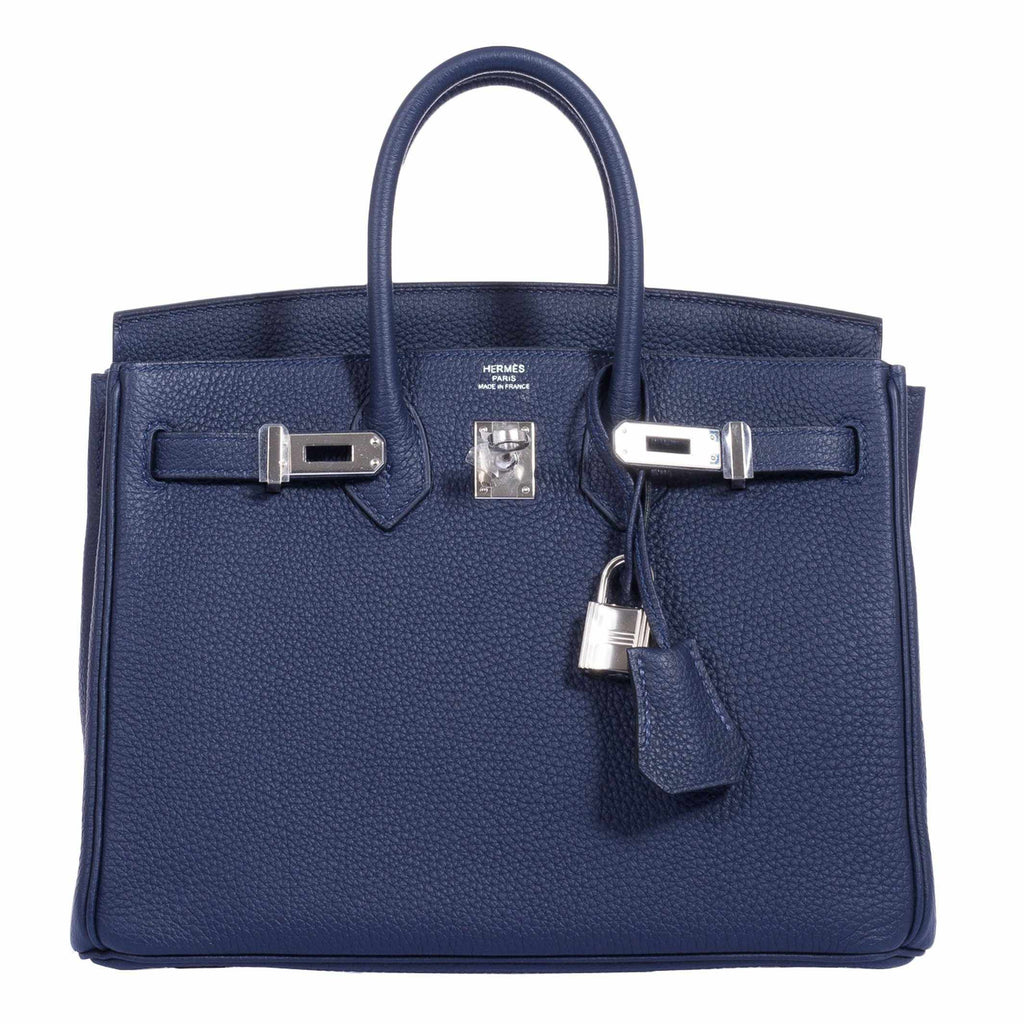 HermÃƒÆ’Ã‚Â¨s Birkin 25 Blue Indigo Togo Palladium Hardware