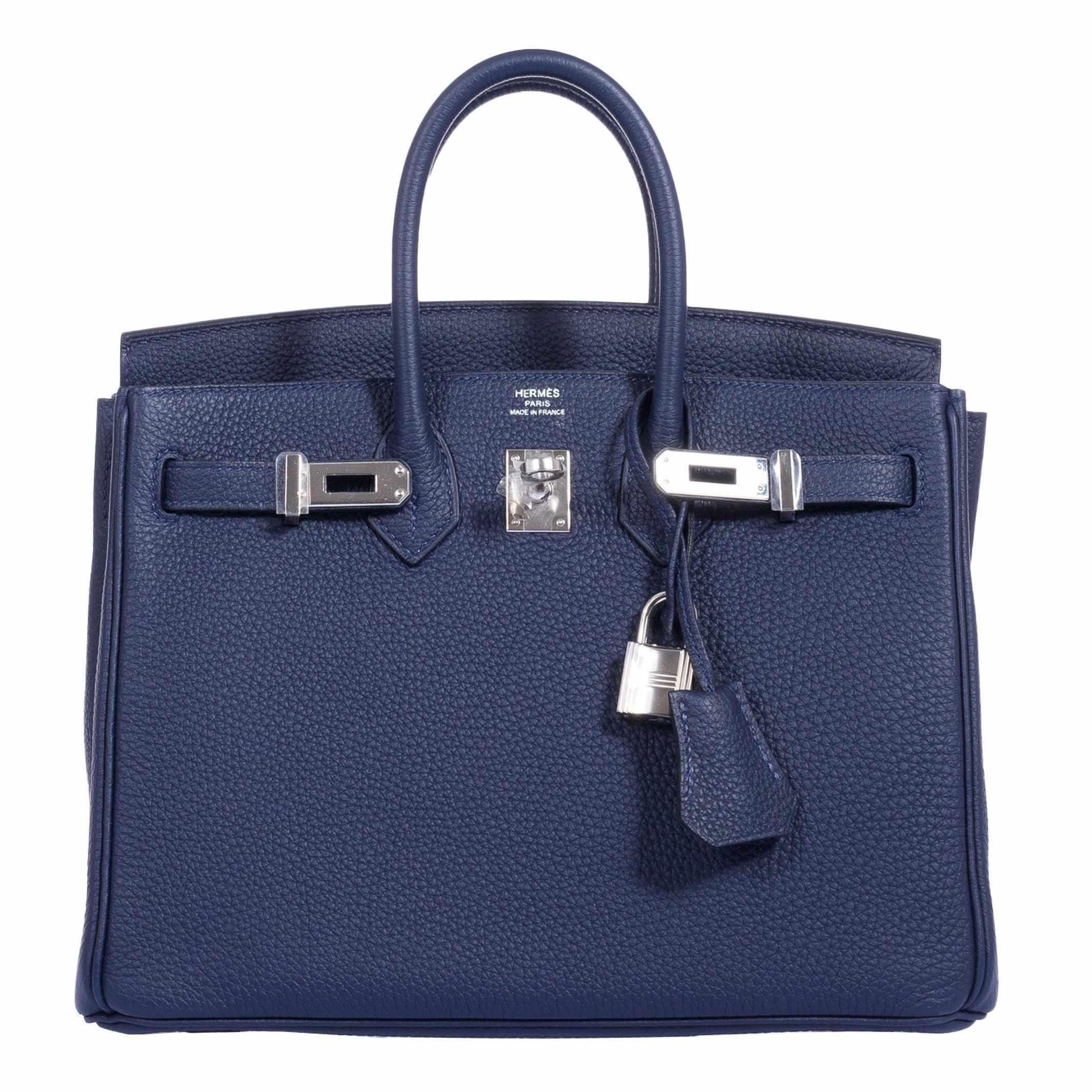 HermÃƒÆ’Ã‚Â¨s Birkin 25 Blue Indigo Togo Palladium Hardware