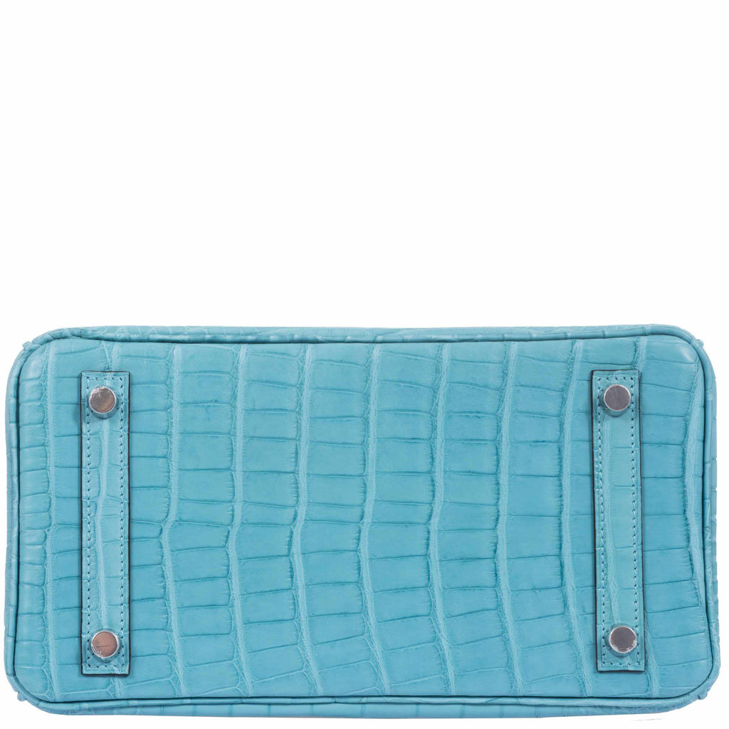 HermÃƒÆ’Ã‚Â¨s Birkin 25 Blue Saint Cyr Matte Alligator Palladium Hardware
