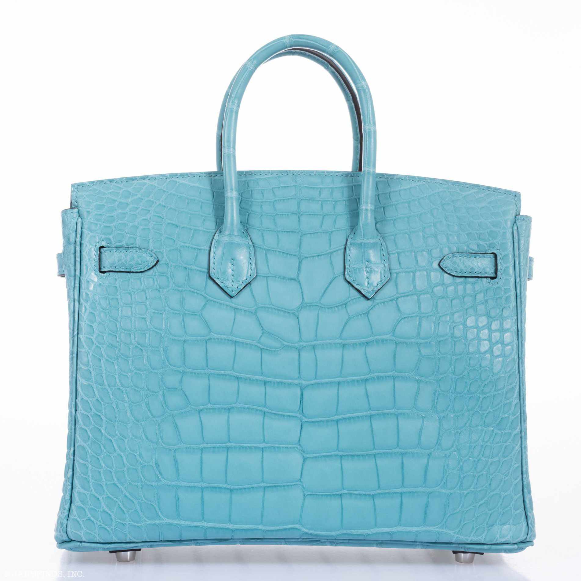 HermÃƒÆ’Ã‚Â¨s Birkin 25 Blue Saint Cyr Matte Alligator Palladium Hardware