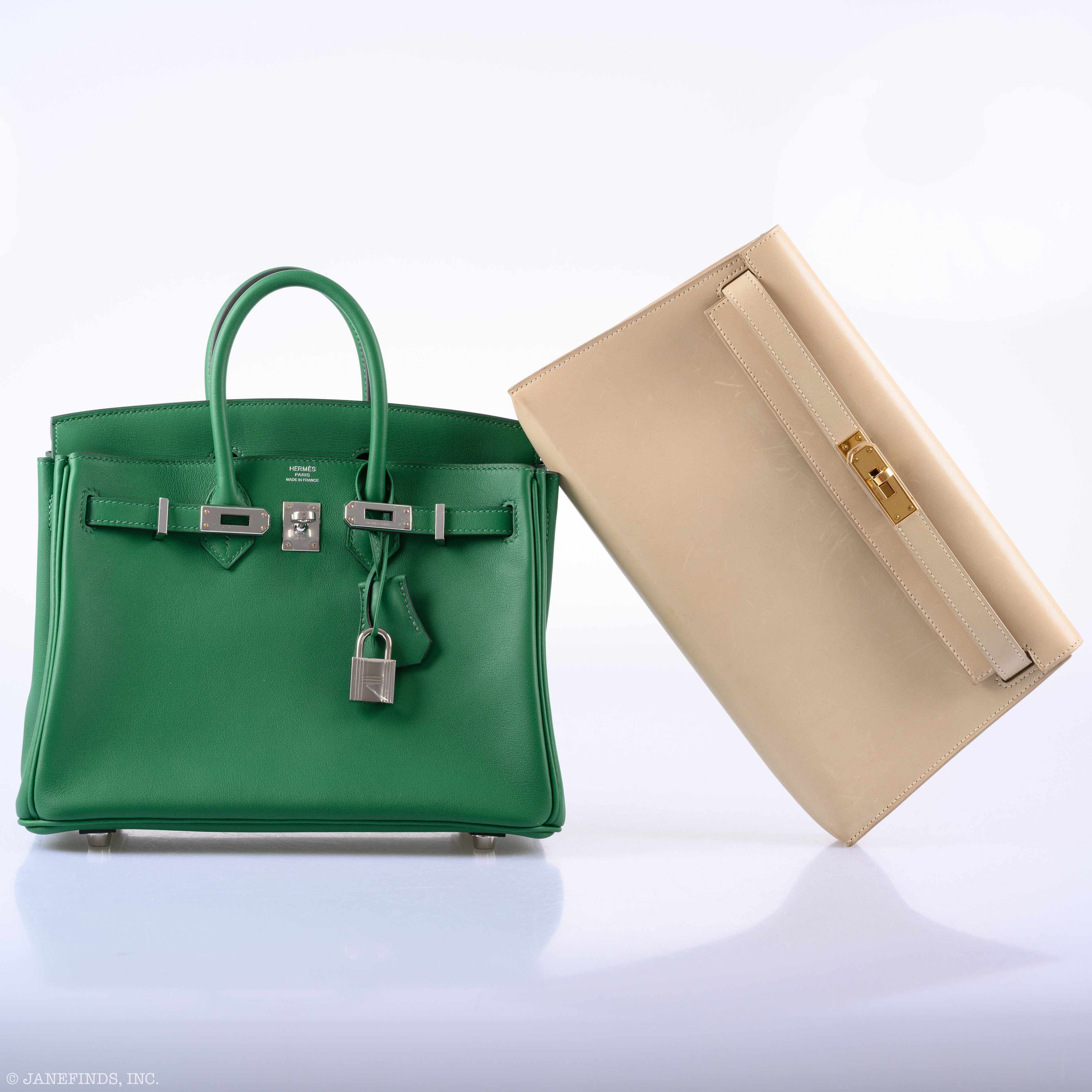 HermÃƒÆ’Ã‚Â¨s Birkin 25 Cactus Swift Leather Palladium Hardware - 2019, D