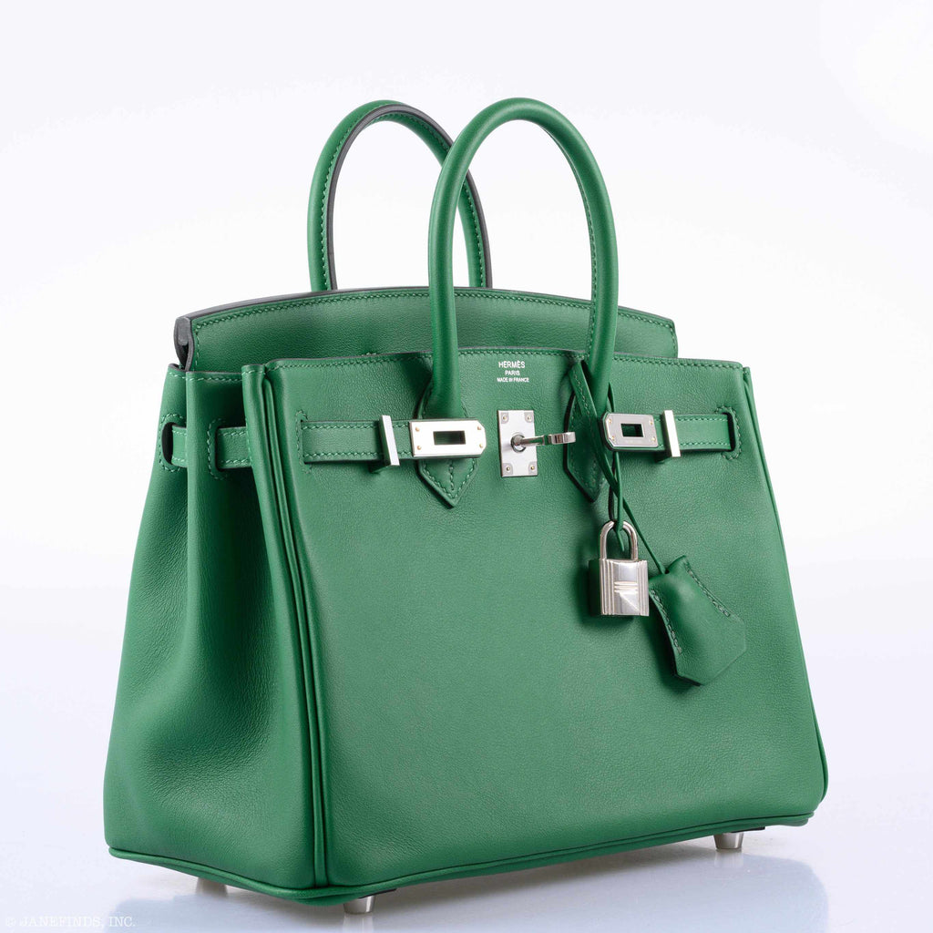 HermÃƒÆ’Ã‚Â¨s Birkin 25 Cactus Swift Leather Palladium Hardware - 2019, D
