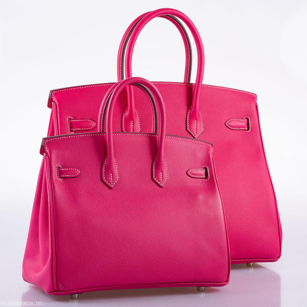 HermÃƒÆ’Ã‚Â¨s Birkin 25 Candy Collection Rose Tyrien Epsom Palladium Hardware - Q, Square