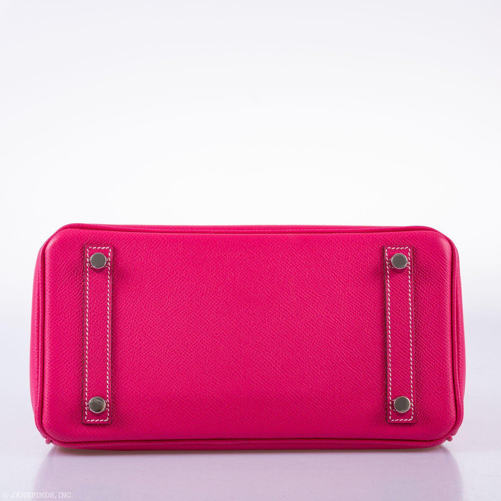 HermÃƒÆ’Ã‚Â¨s Birkin 25 Candy Collection Rose Tyrien Epsom Palladium Hardware - Q, Square
