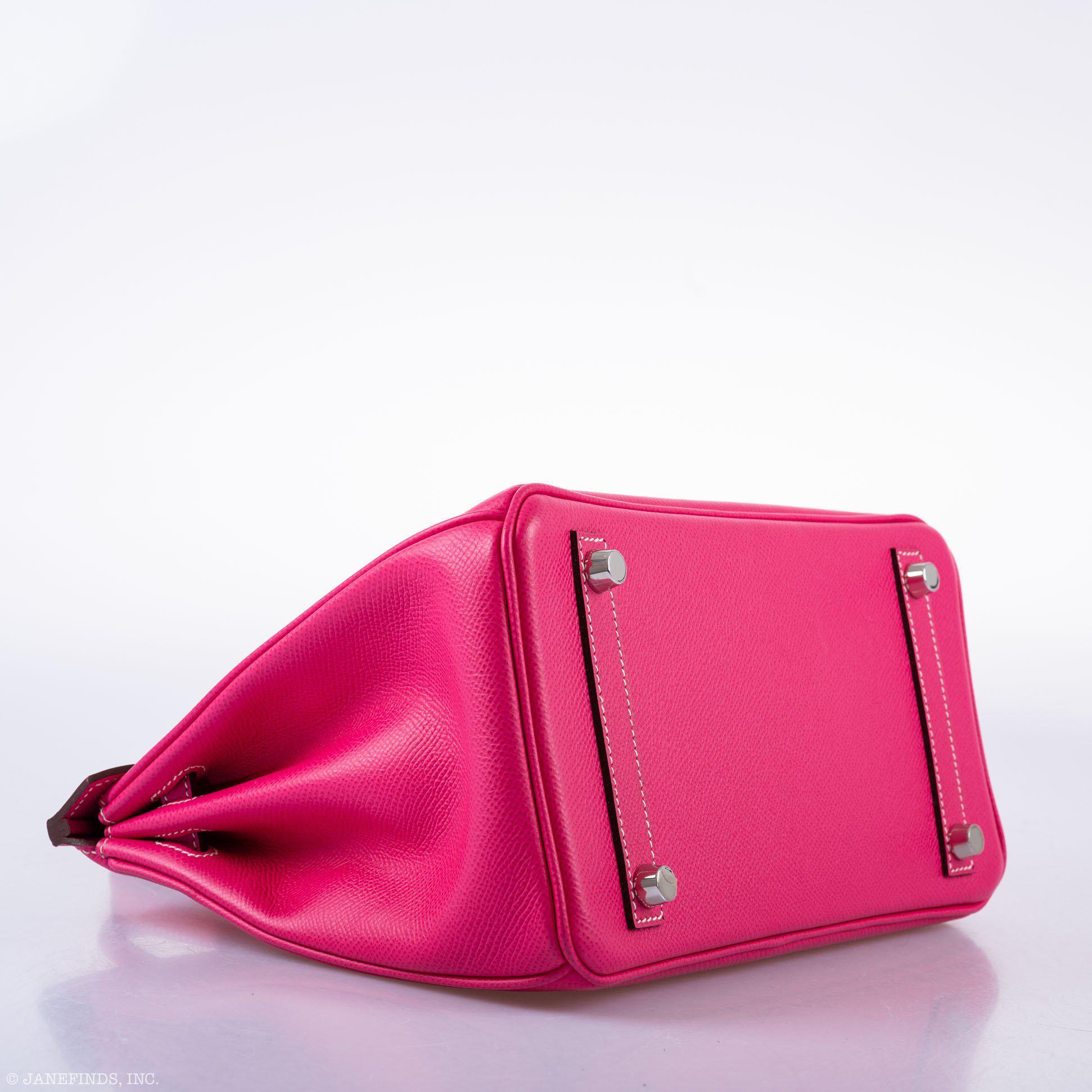 HermÃƒÆ’Ã‚Â¨s Birkin 25 Candy Collection Rose Tyrien Epsom Palladium Hardware - Q, Square
