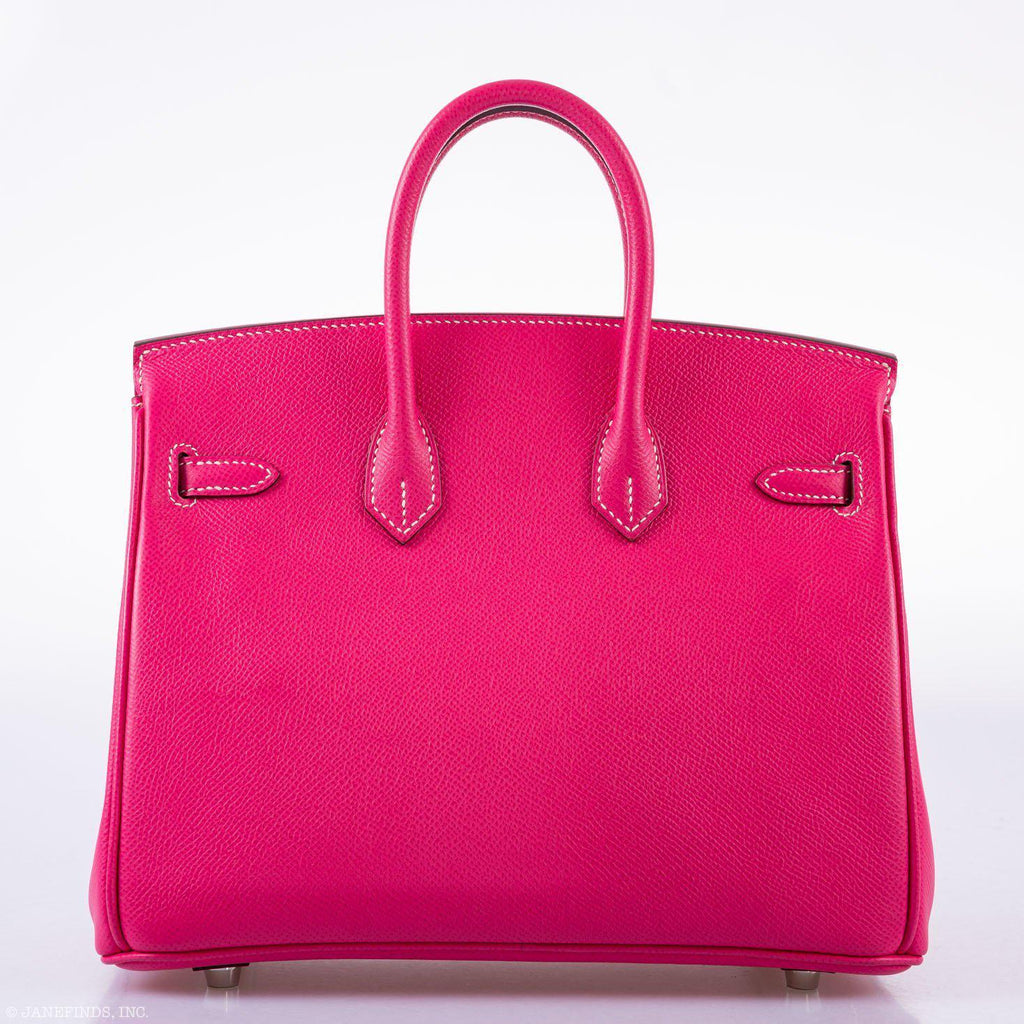 HermÃƒÆ’Ã‚Â¨s Birkin 25 Candy Collection Rose Tyrien Epsom Palladium Hardware - Q, Square