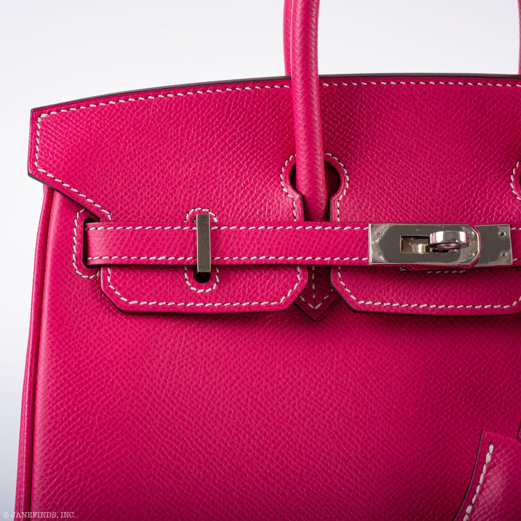 HermÃƒÆ’Ã‚Â¨s Birkin 25 Candy Collection Rose Tyrien Epsom Palladium Hardware - Q, Square