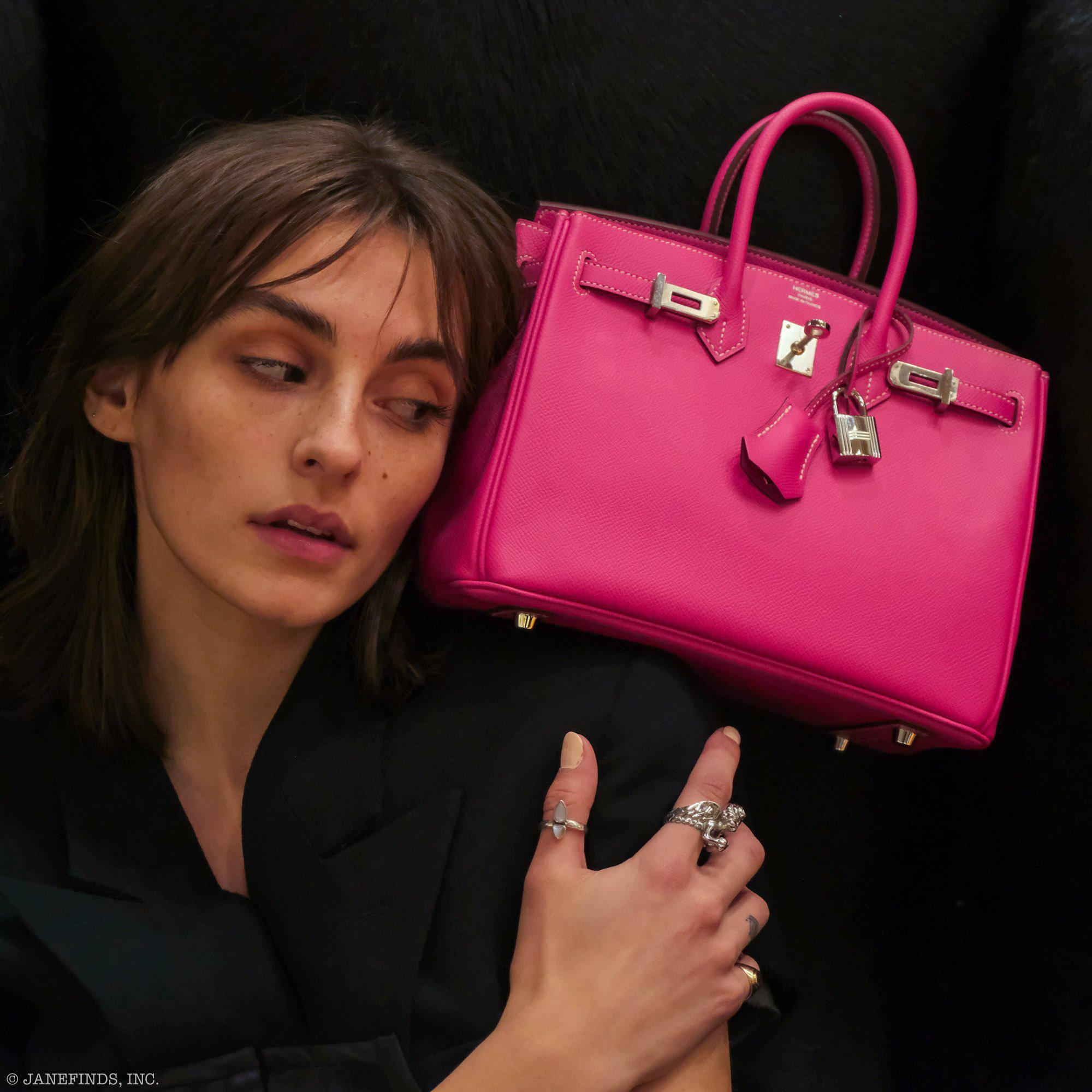 HermÃƒÆ’Ã‚Â¨s Birkin 25 Candy Collection Rose Tyrien Epsom Palladium Hardware - Q, Square