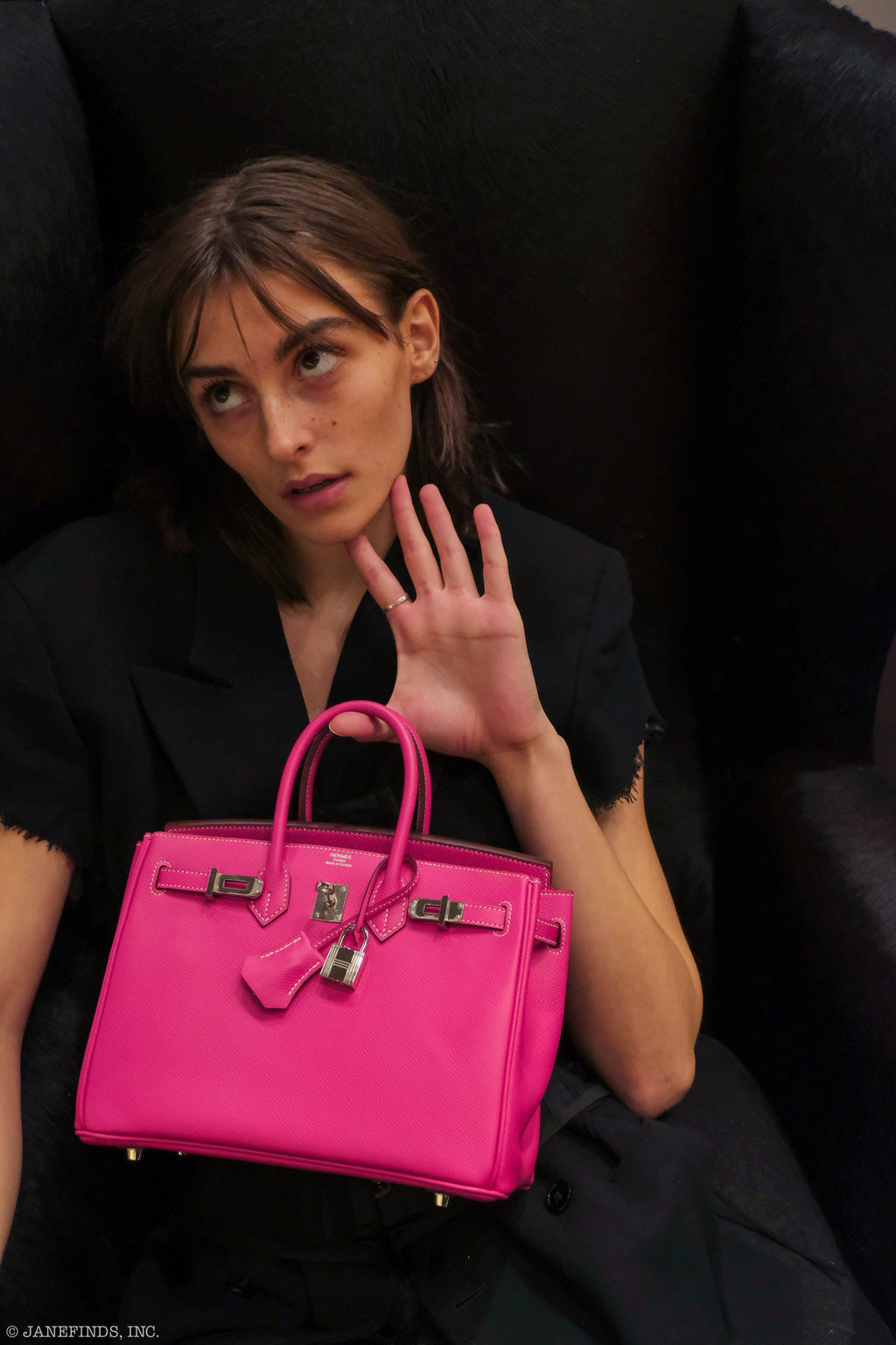 HermÃƒÆ’Ã‚Â¨s Birkin 25 Candy Collection Rose Tyrien Epsom Palladium Hardware - Q, Square