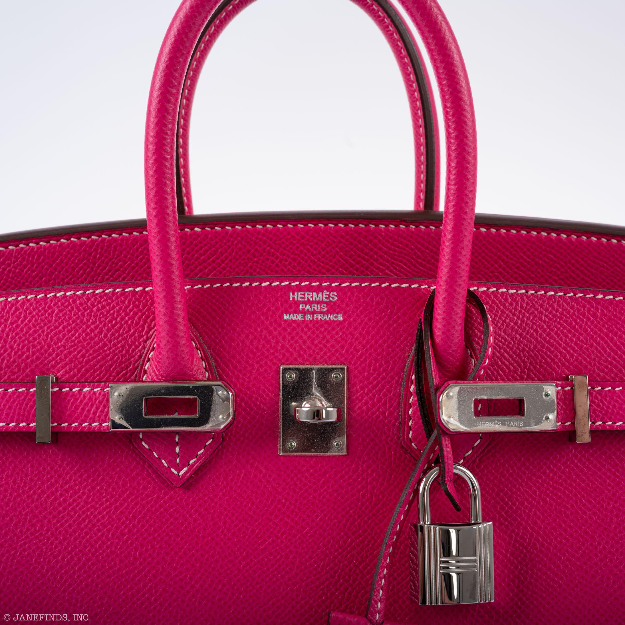 HermÃƒÆ’Ã‚Â¨s Birkin 25 Candy Collection Rose Tyrien Epsom Palladium Hardware - Q, Square