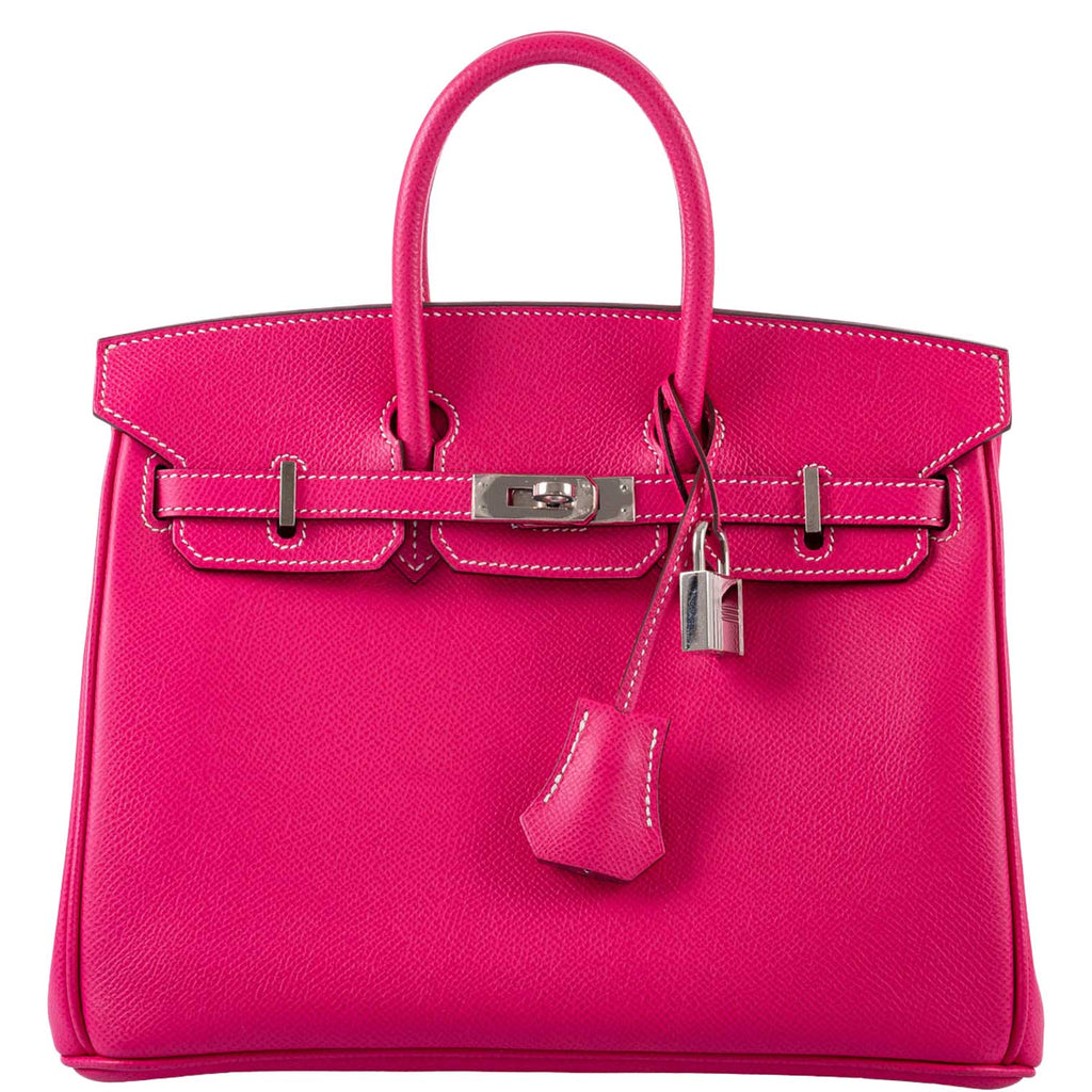 HermÃƒÆ’Ã‚Â¨s Birkin 25 Candy Collection Rose Tyrien Epsom Palladium Hardware - Q, Square