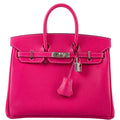 HermÃƒÆ’Ã‚Â¨s Birkin 25 Candy Collection Rose Tyrien Epsom Palladium Hardware - Q, Square