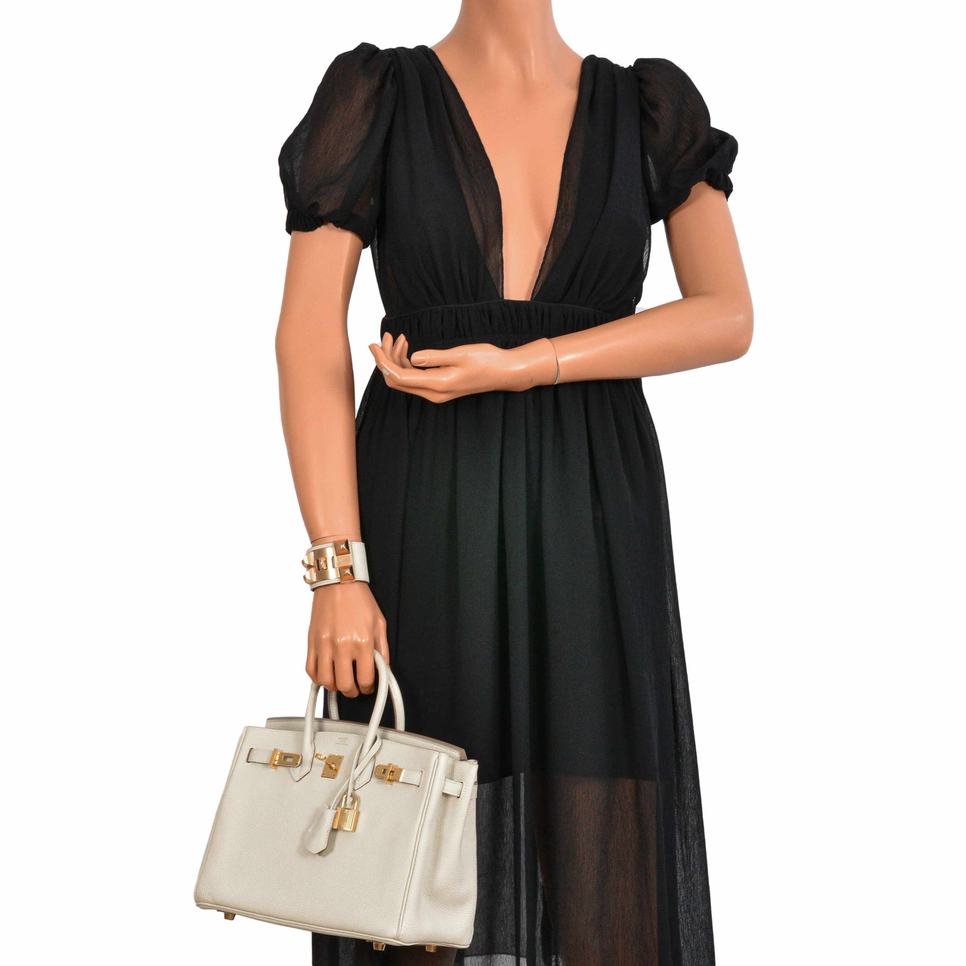 HermÃƒÆ’Ã‚Â¨s Birkin 25 Craie Togo Gold Hardware