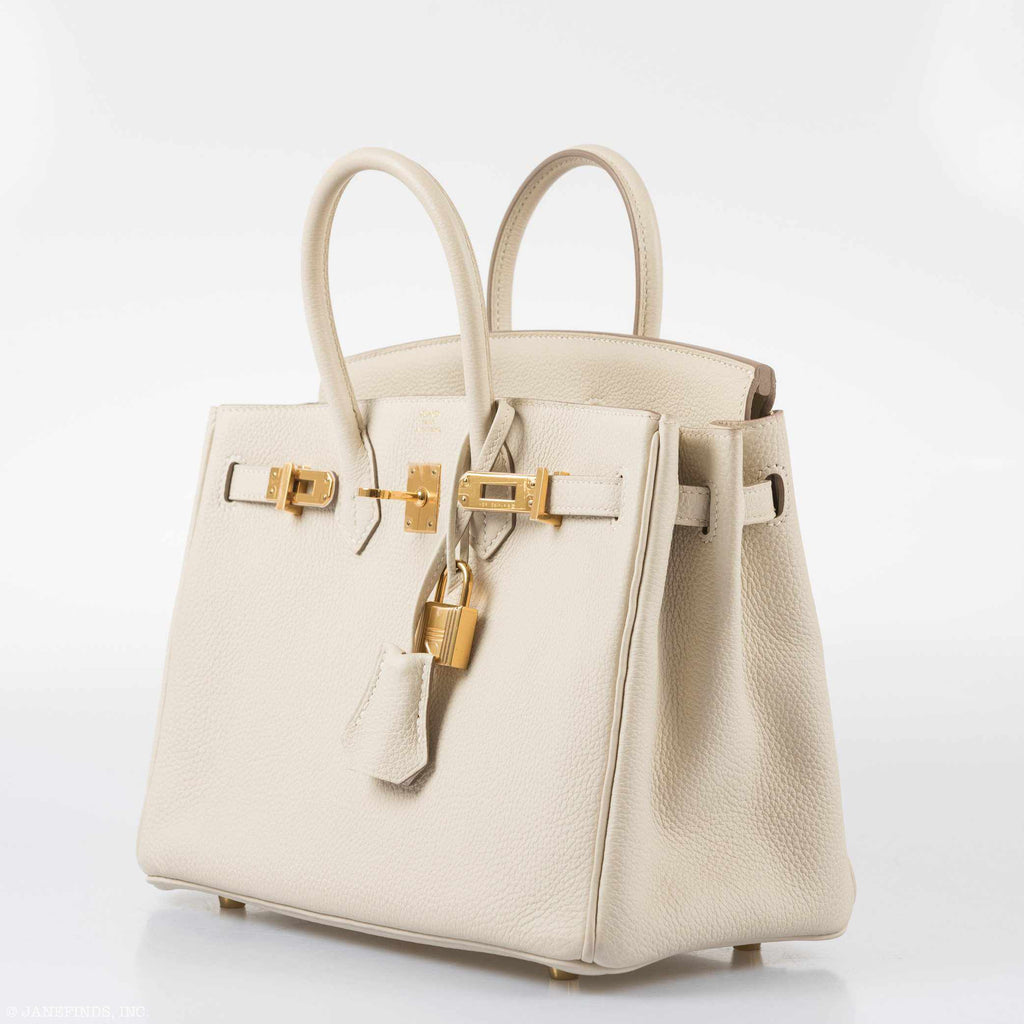 HermÃƒÆ’Ã‚Â¨s Birkin 25 Craie Togo Gold Hardware