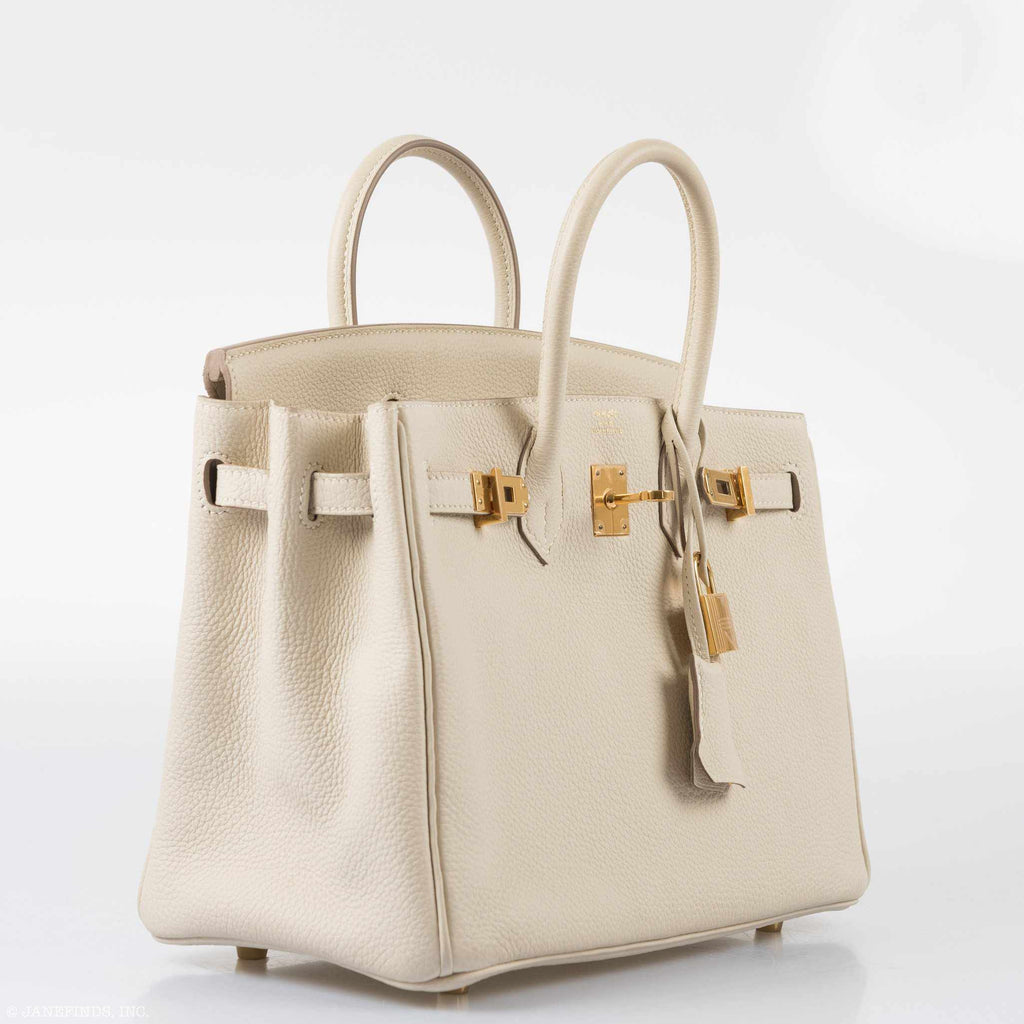 HermÃƒÆ’Ã‚Â¨s Birkin 25 Craie Togo Gold Hardware