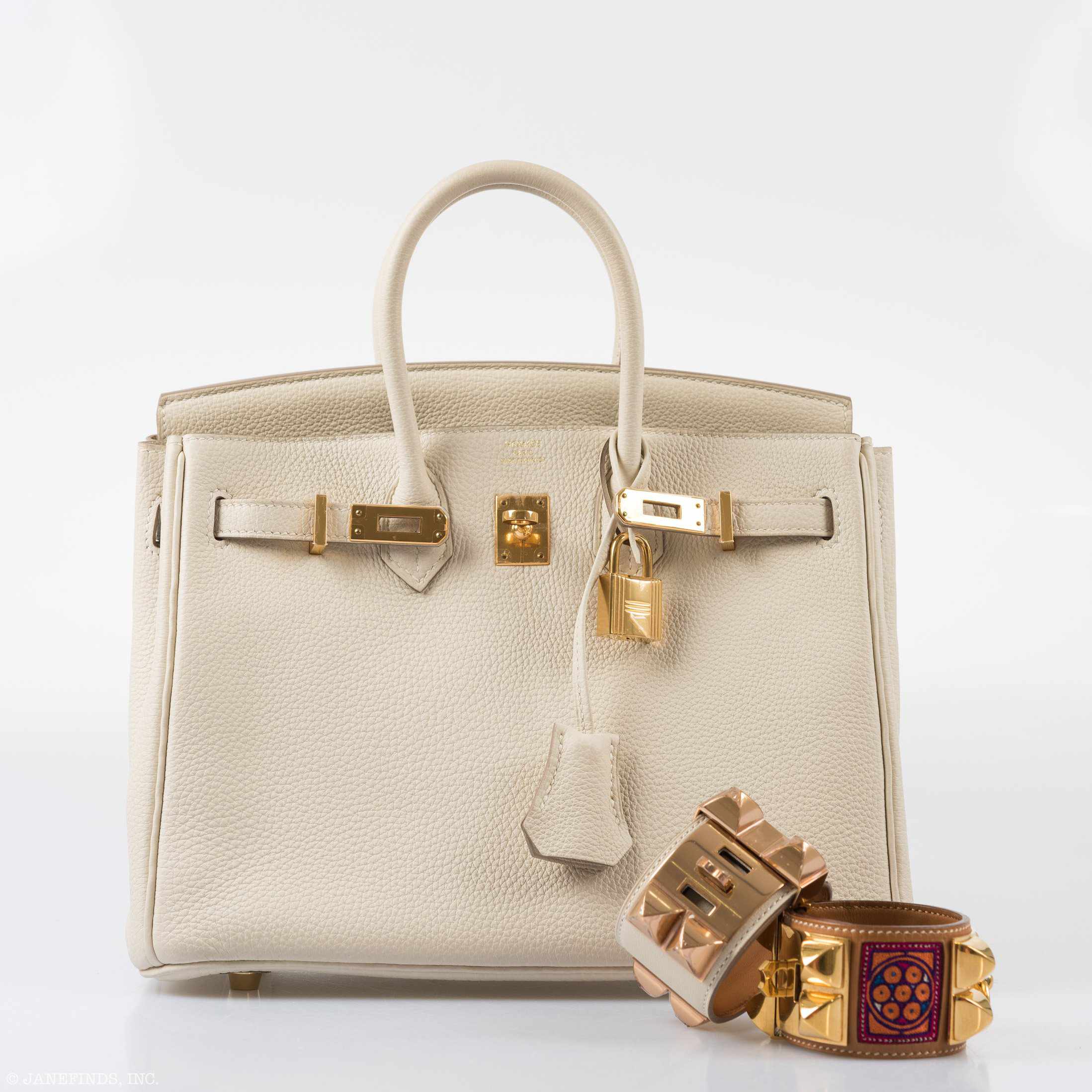 HermÃƒÆ’Ã‚Â¨s Birkin 25 Craie Togo Gold Hardware
